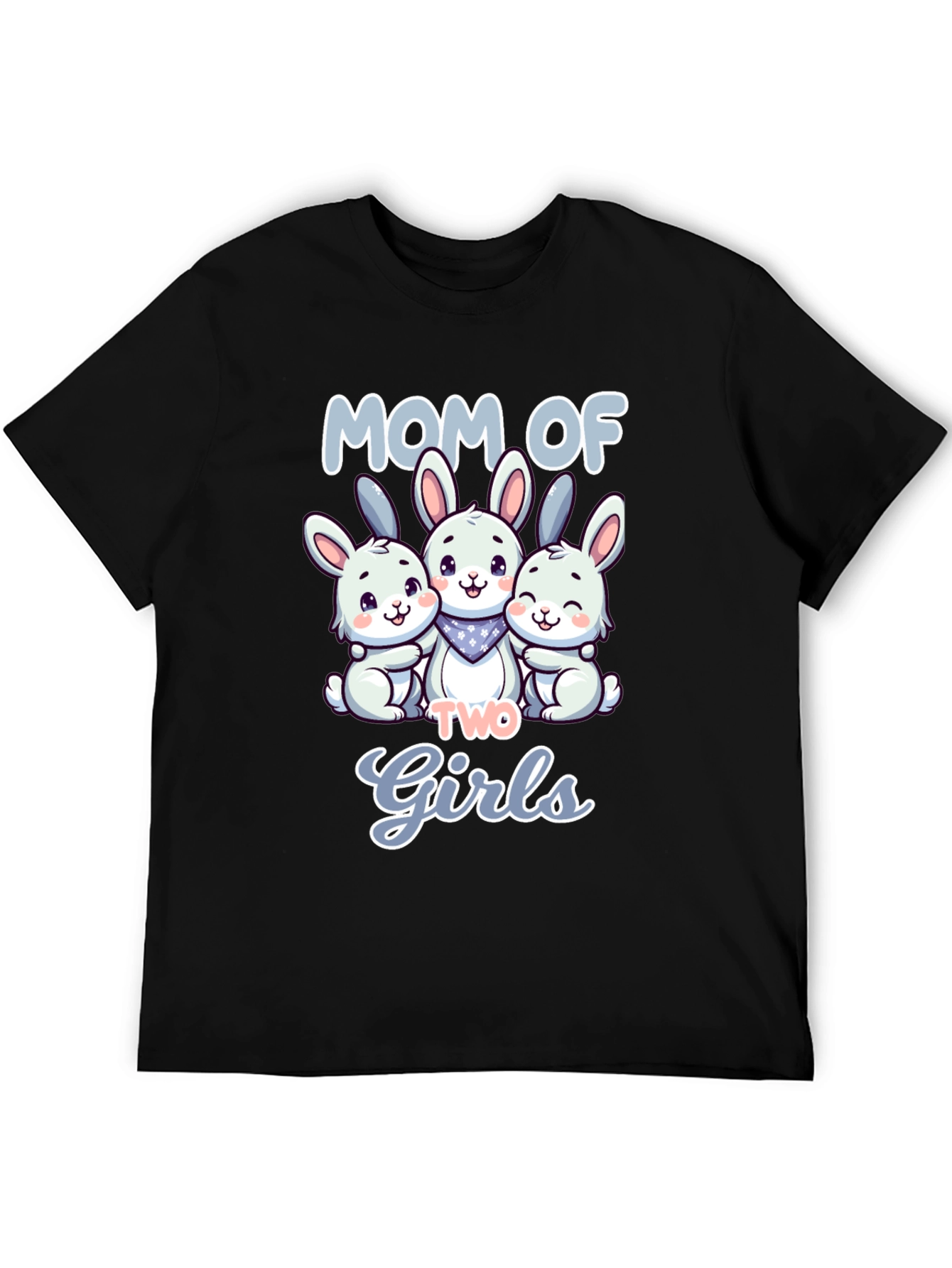 Mom of Two Girls Bunny T-Shirt