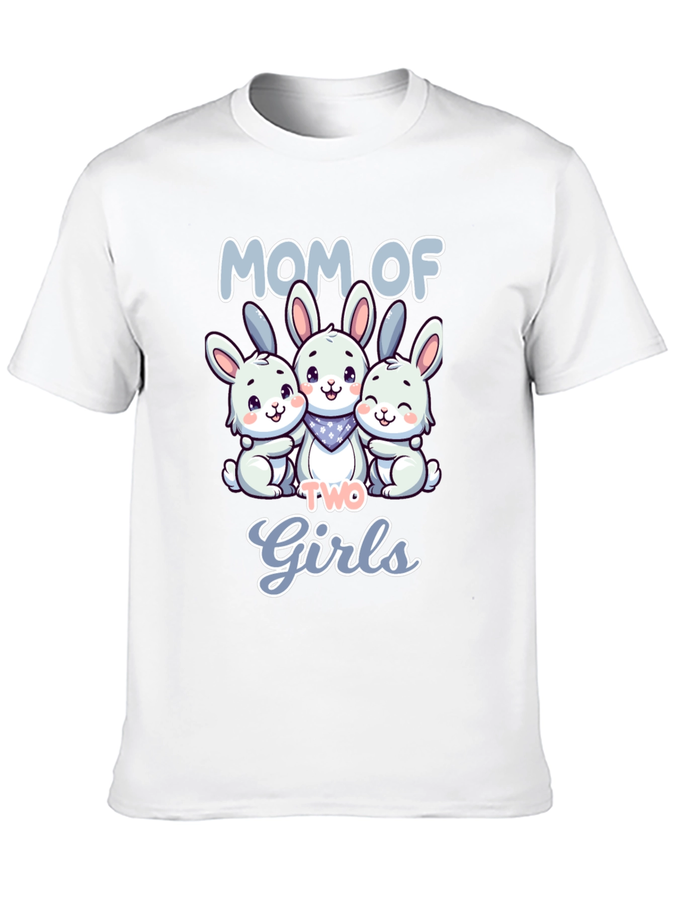 Mom of Two Girls Bunny T-Shirt