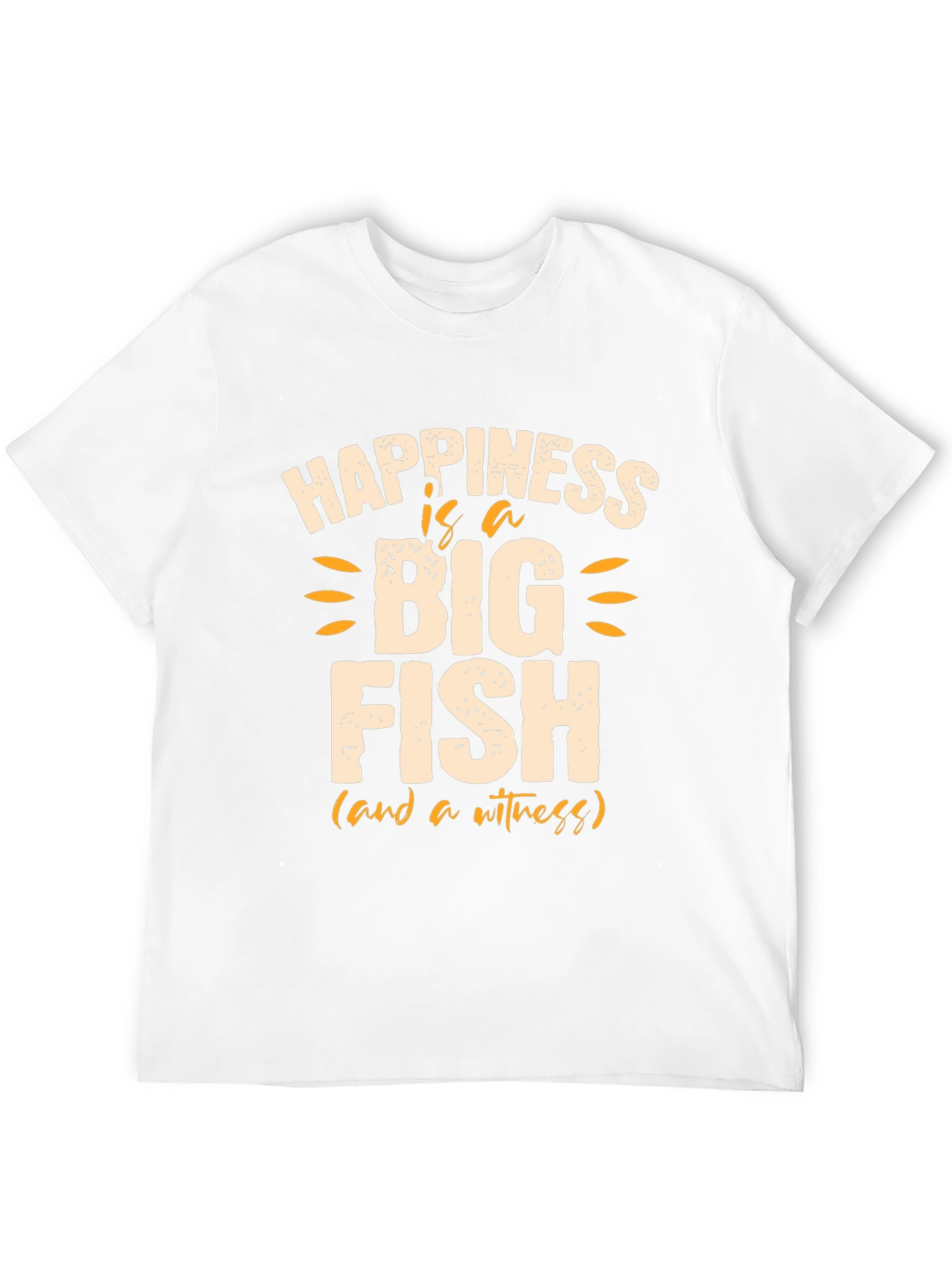 Happiness Is a Big Fish Mens Black T-Shirt