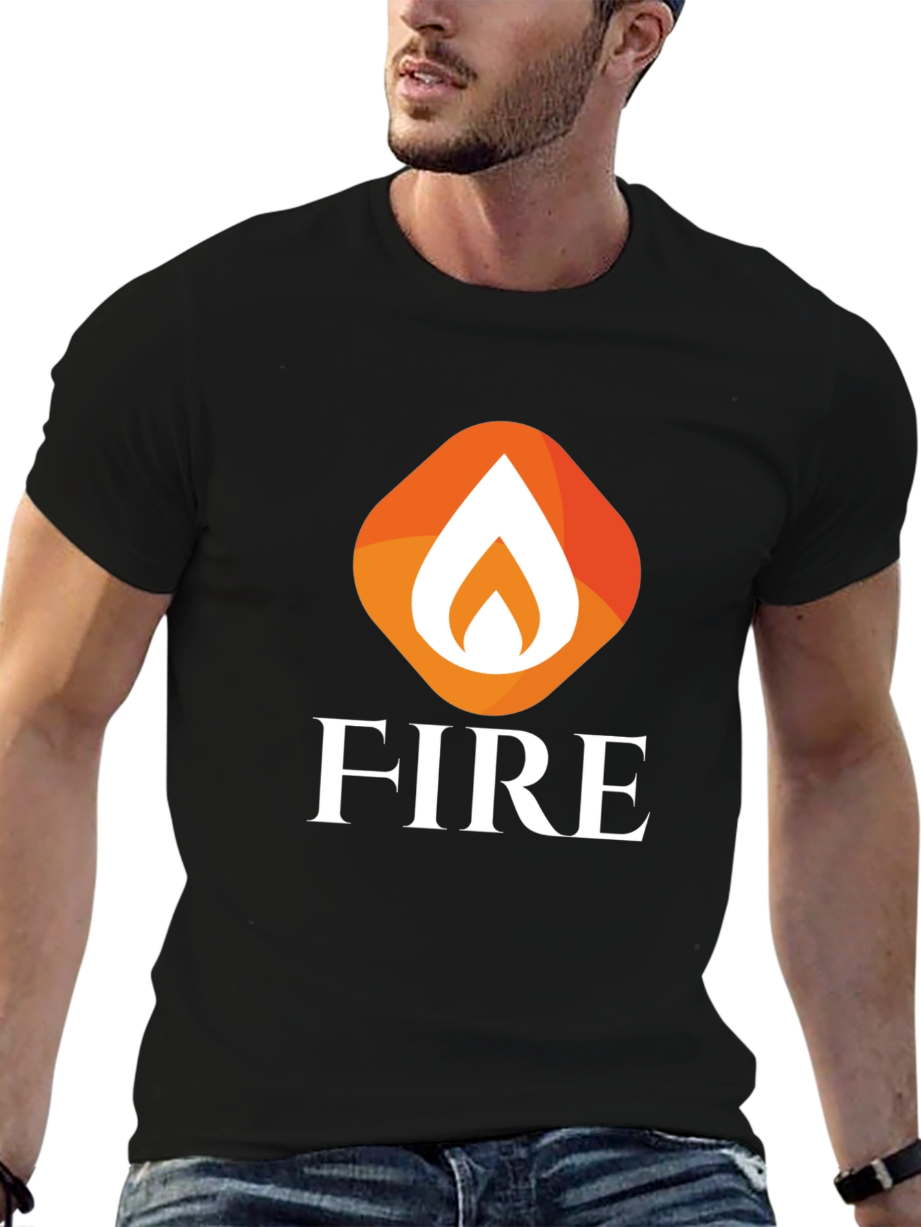 Bold Black FIRE Graphic Tee