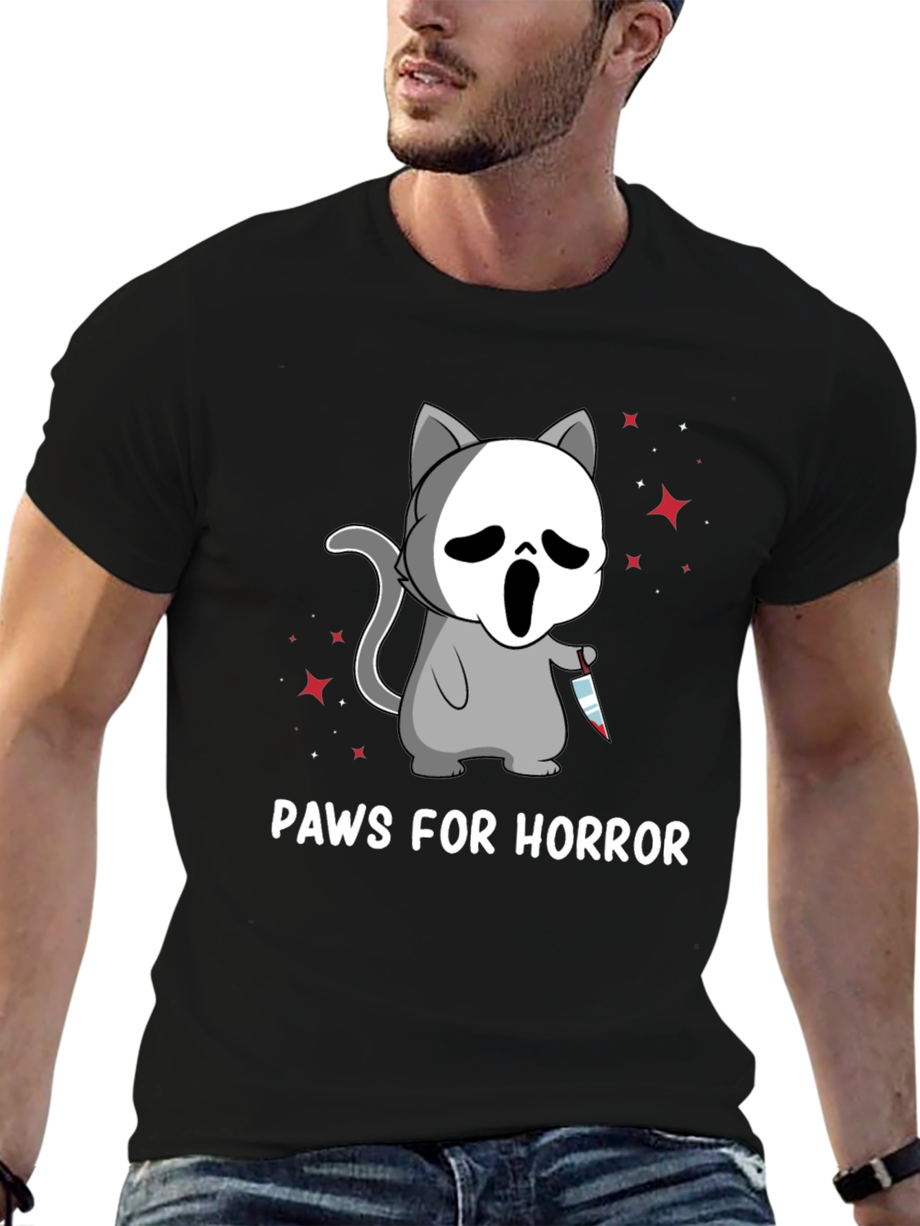 Paws for Horror Cat T-Shirt