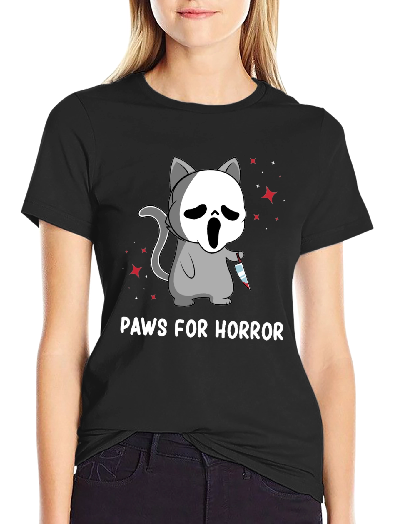 Paws for Horror Cat T-Shirt