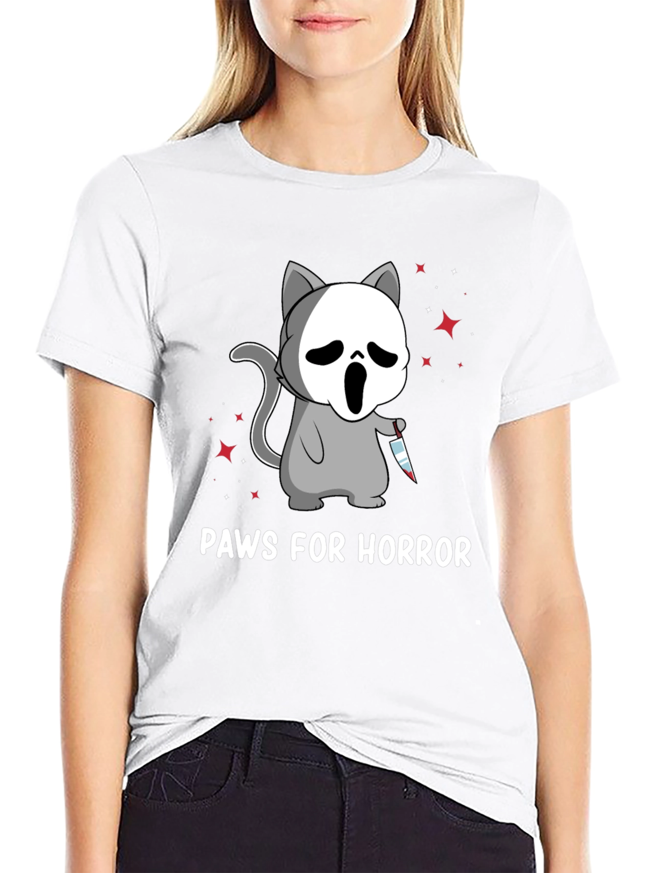 Paws for Horror Cat T-Shirt