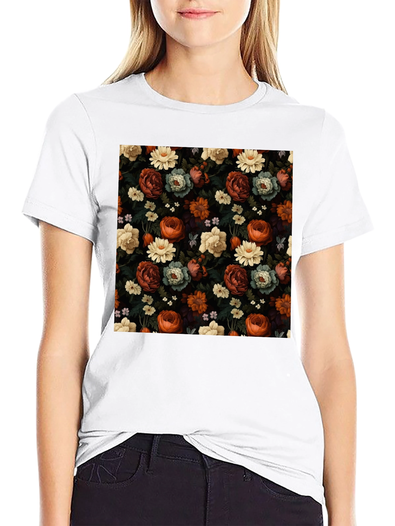 Floral Print Mens T-Shirt
