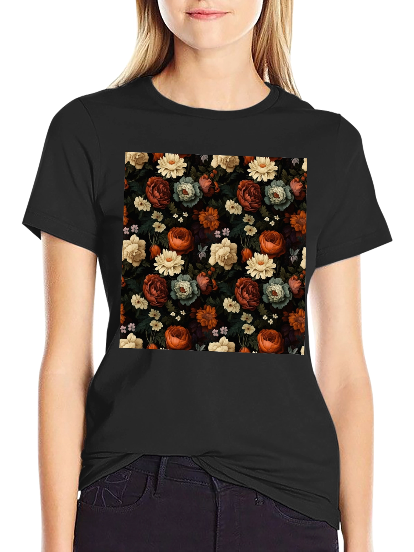 Floral Print Mens T-Shirt