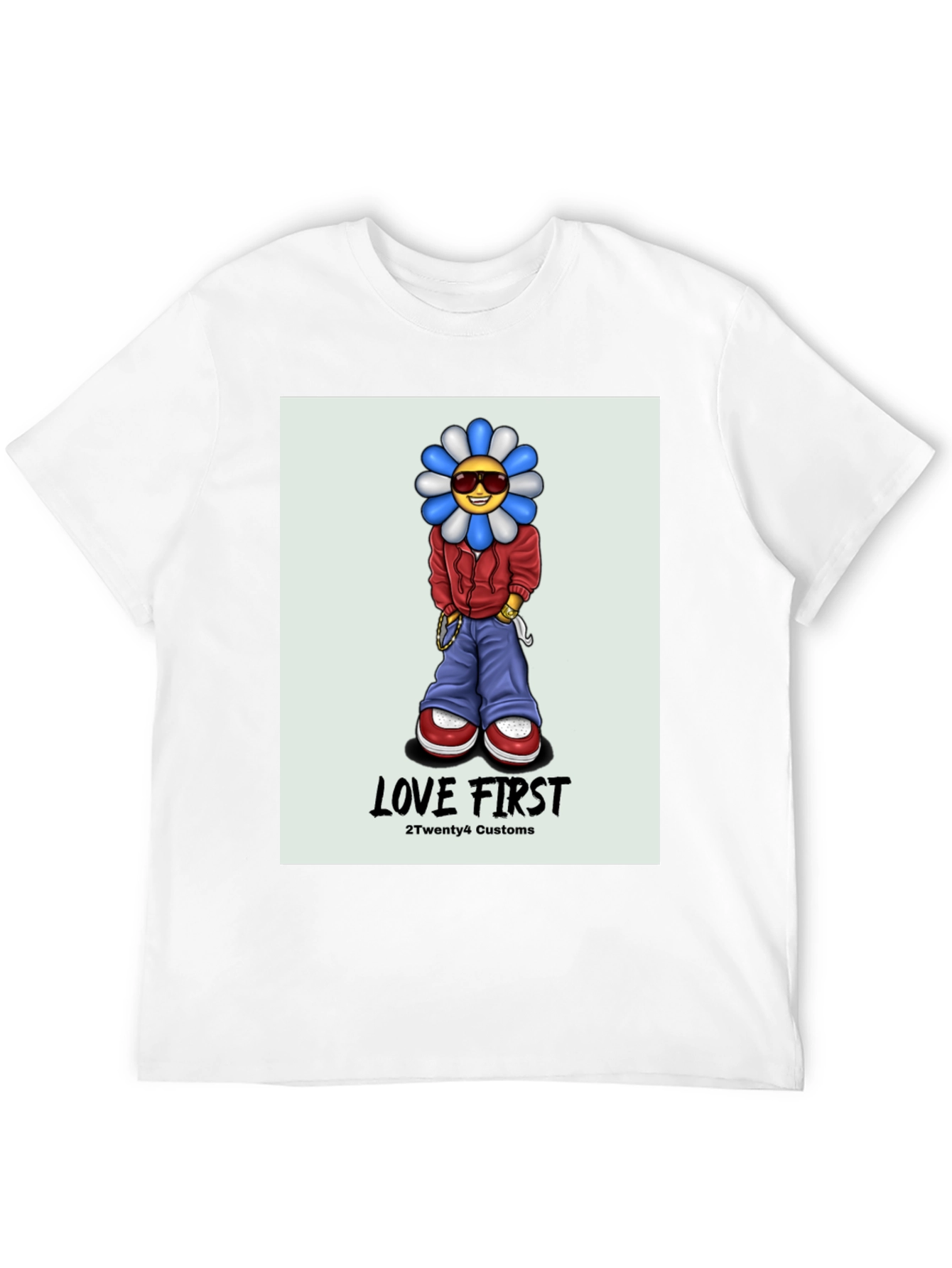 Love First Graphic Tee - Black Cotton T-Shirt