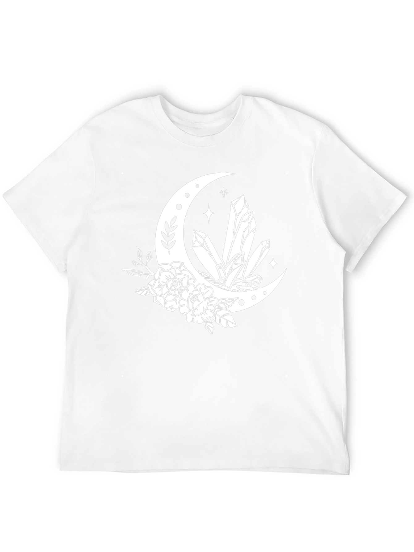 Crescent Moon Crystal Floral T-Shirt