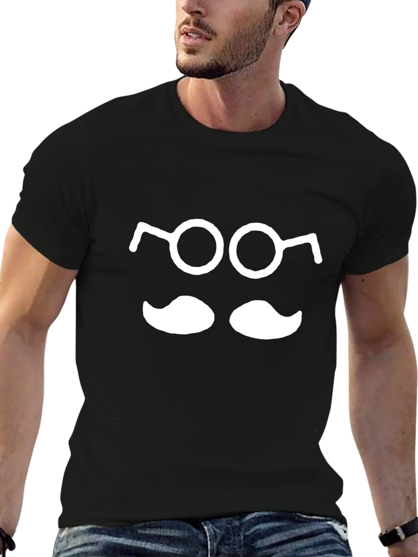 Funny Geek T-Shirt: Glasses and Mustache Tee
