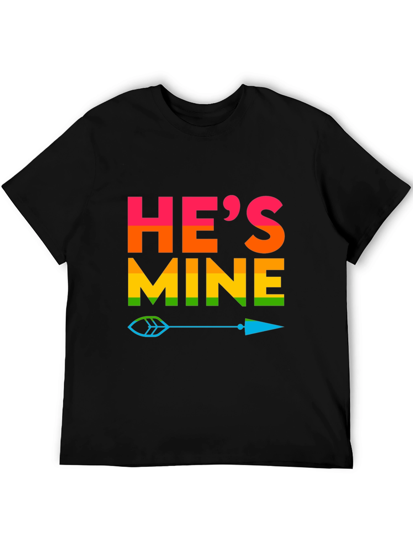 Hes Mine Pride T-Shirt LGBTQ Rainbow Arrow Tee