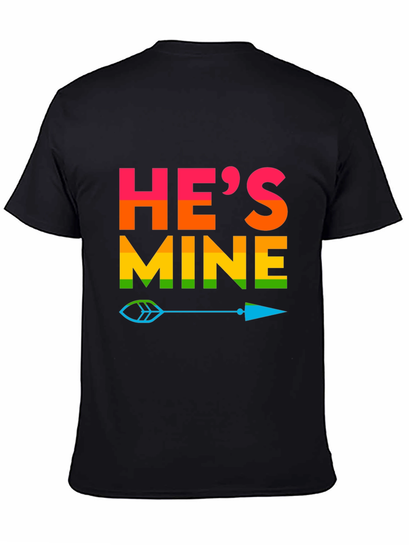 Hes Mine Pride T-Shirt LGBTQ Rainbow Arrow Tee