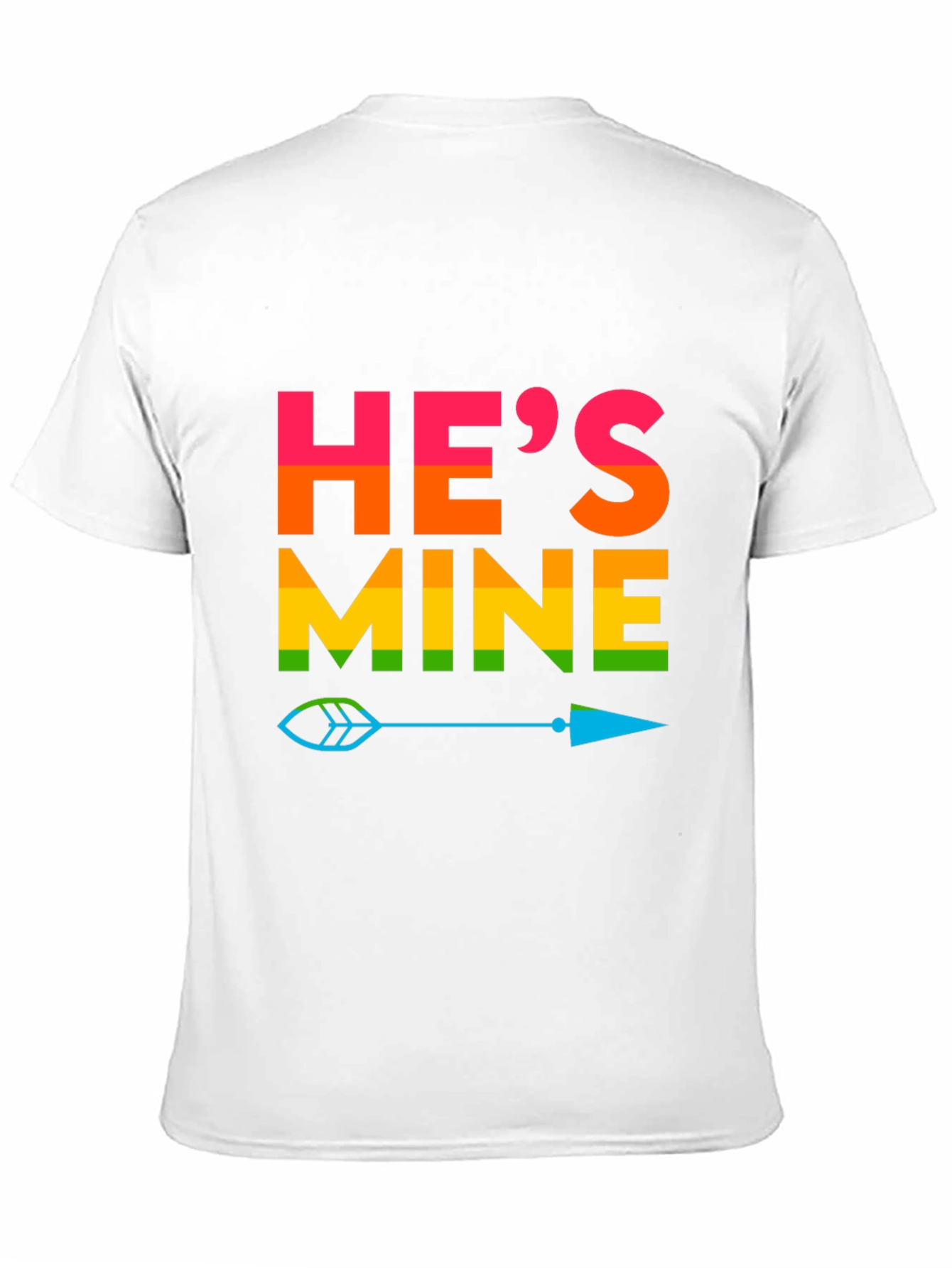 Hes Mine Pride T-Shirt LGBTQ Rainbow Arrow Tee