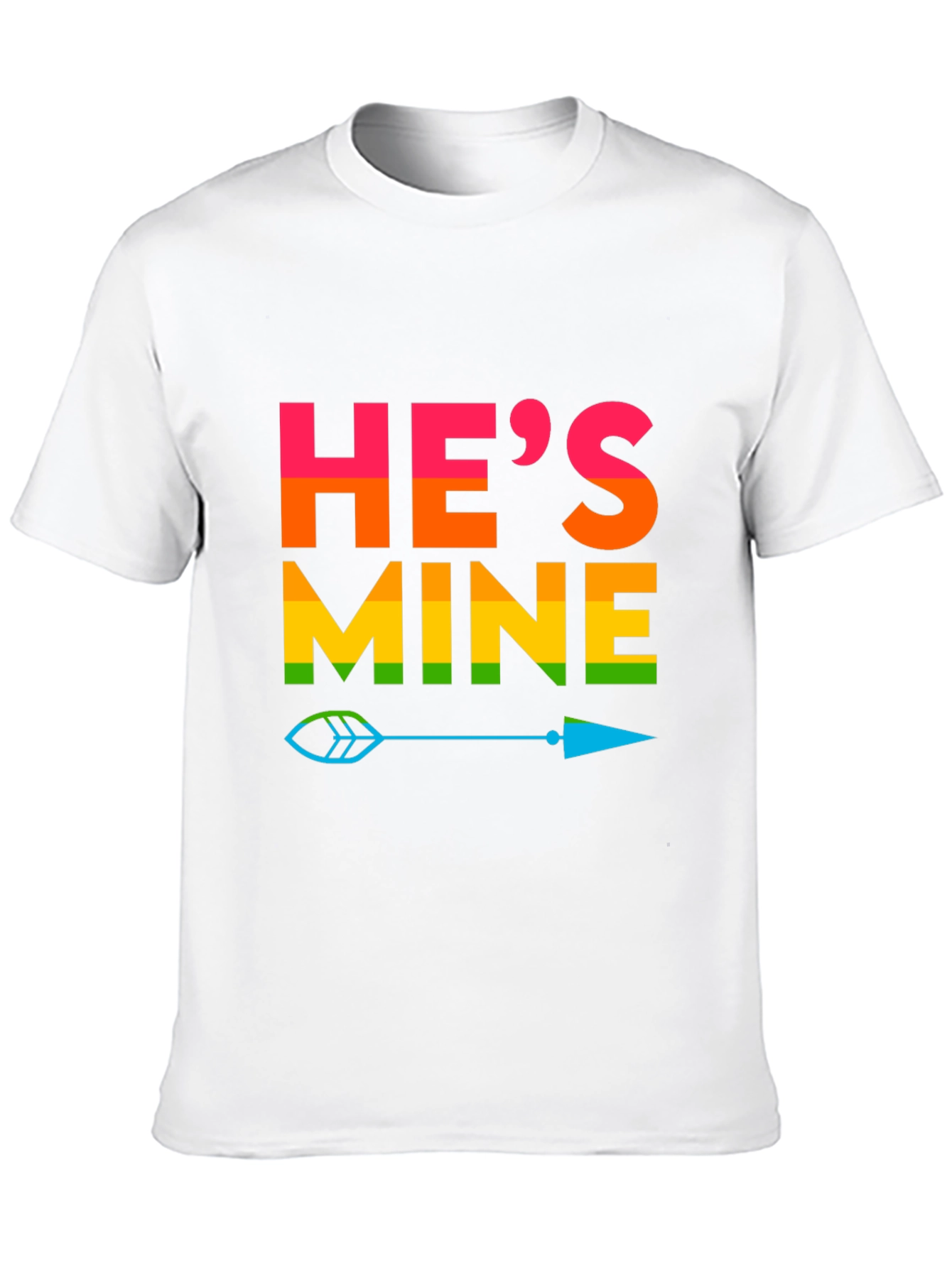 Hes Mine Pride T-Shirt LGBTQ Rainbow Arrow Tee
