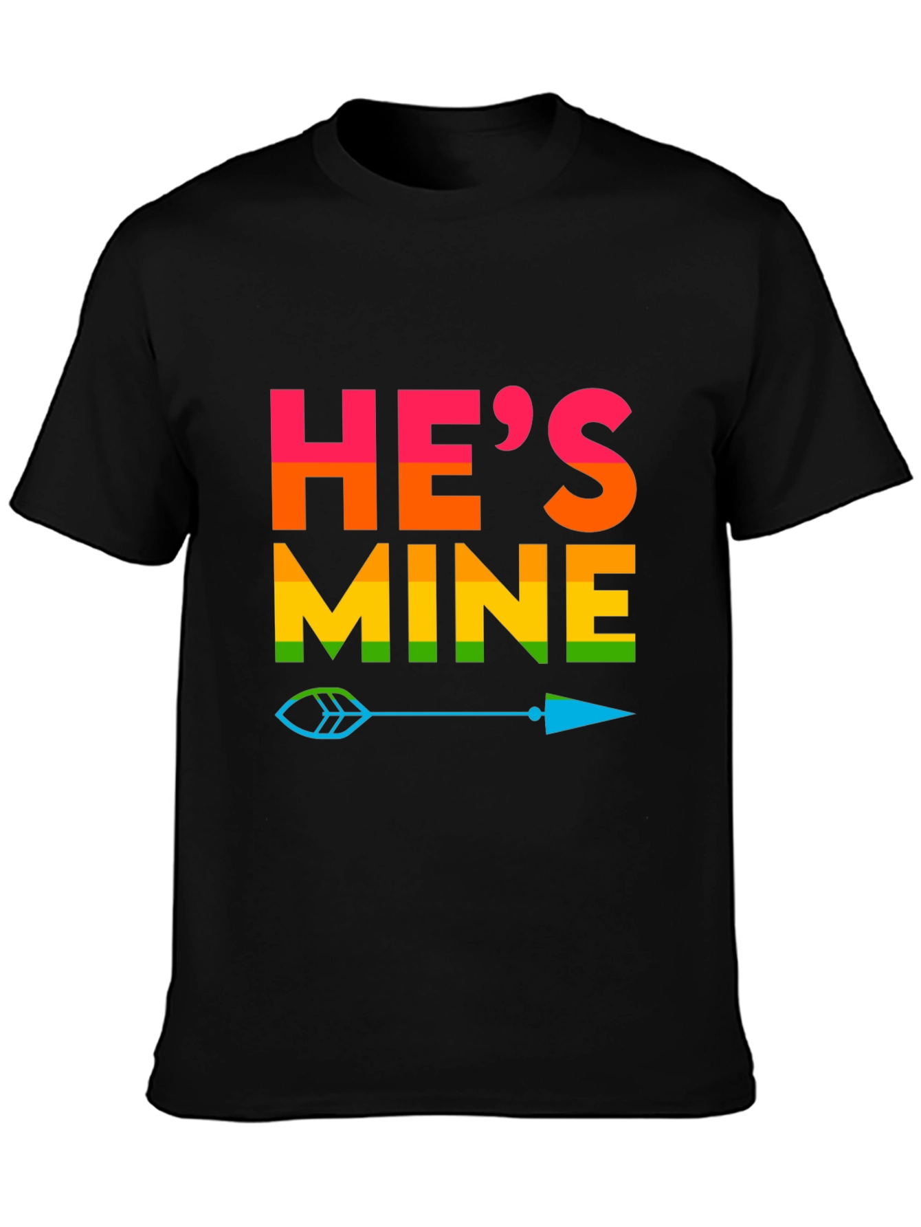 Hes Mine Pride T-Shirt LGBTQ Rainbow Arrow Tee