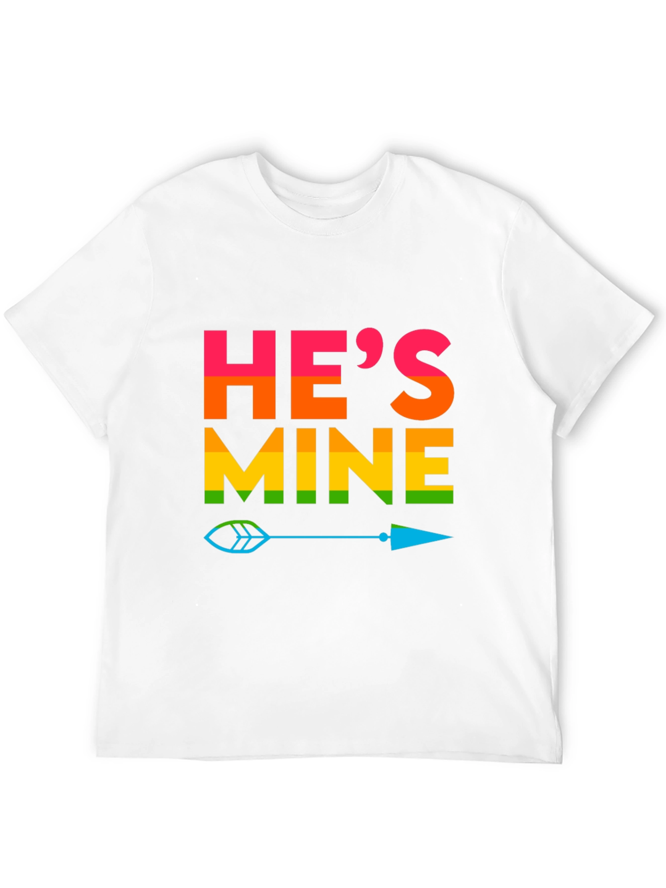 Hes Mine Pride T-Shirt LGBTQ Rainbow Arrow Tee