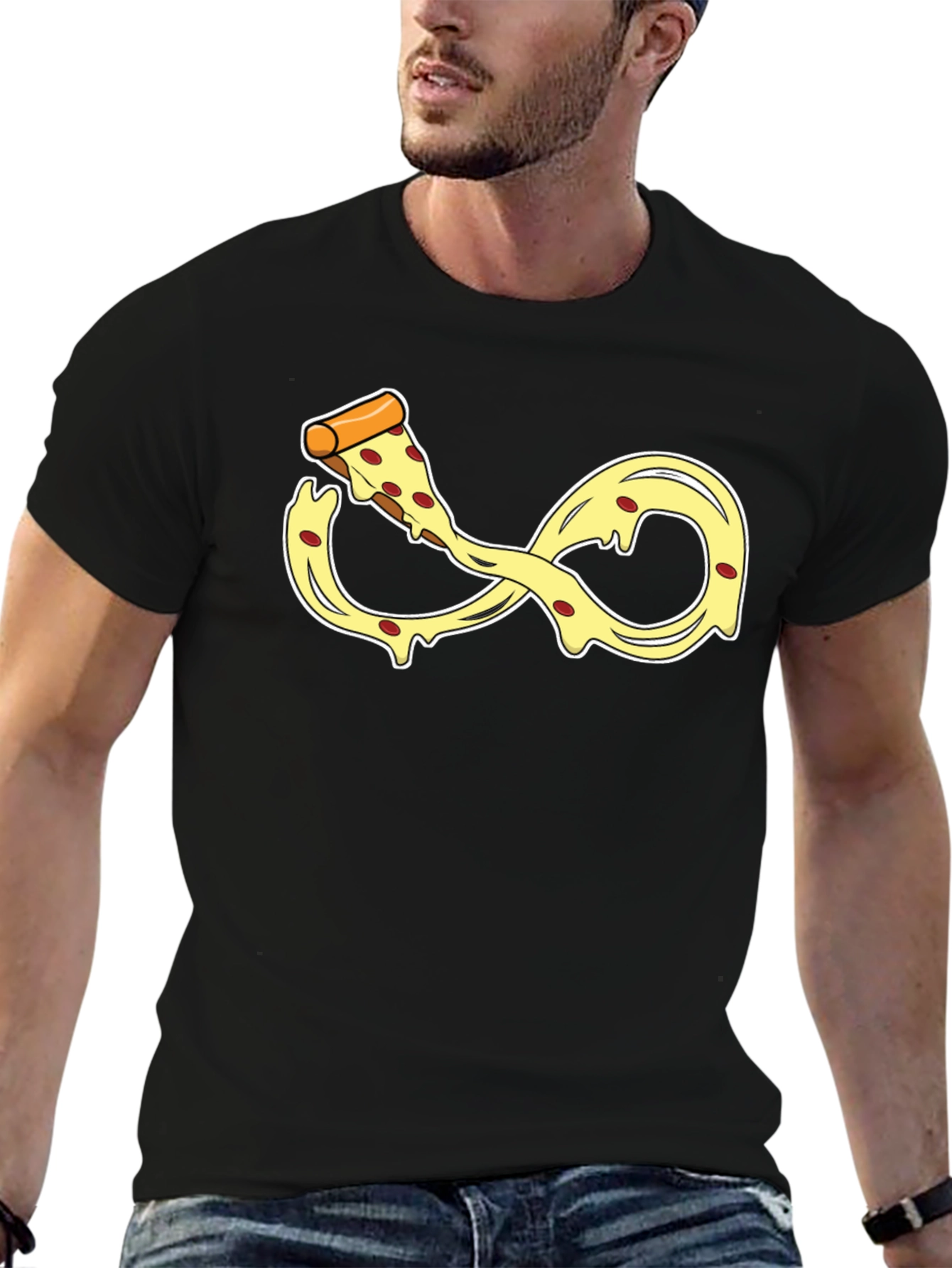 Infinity Pizza Slice T-Shirt - Black
