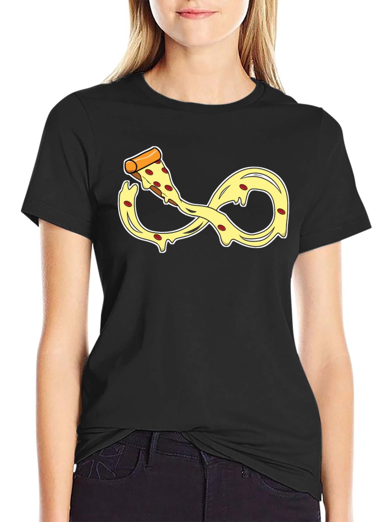 Infinity Pizza Slice T-Shirt - Black