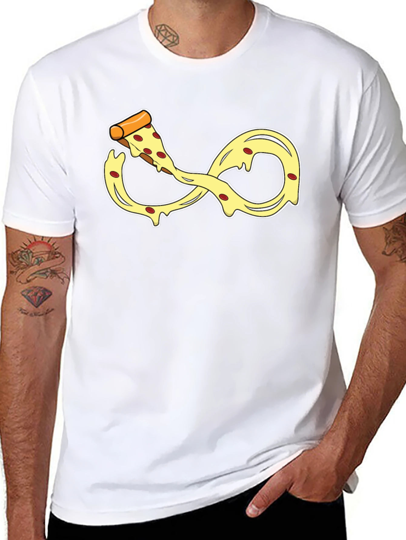 Infinity Pizza Slice T-Shirt - Black