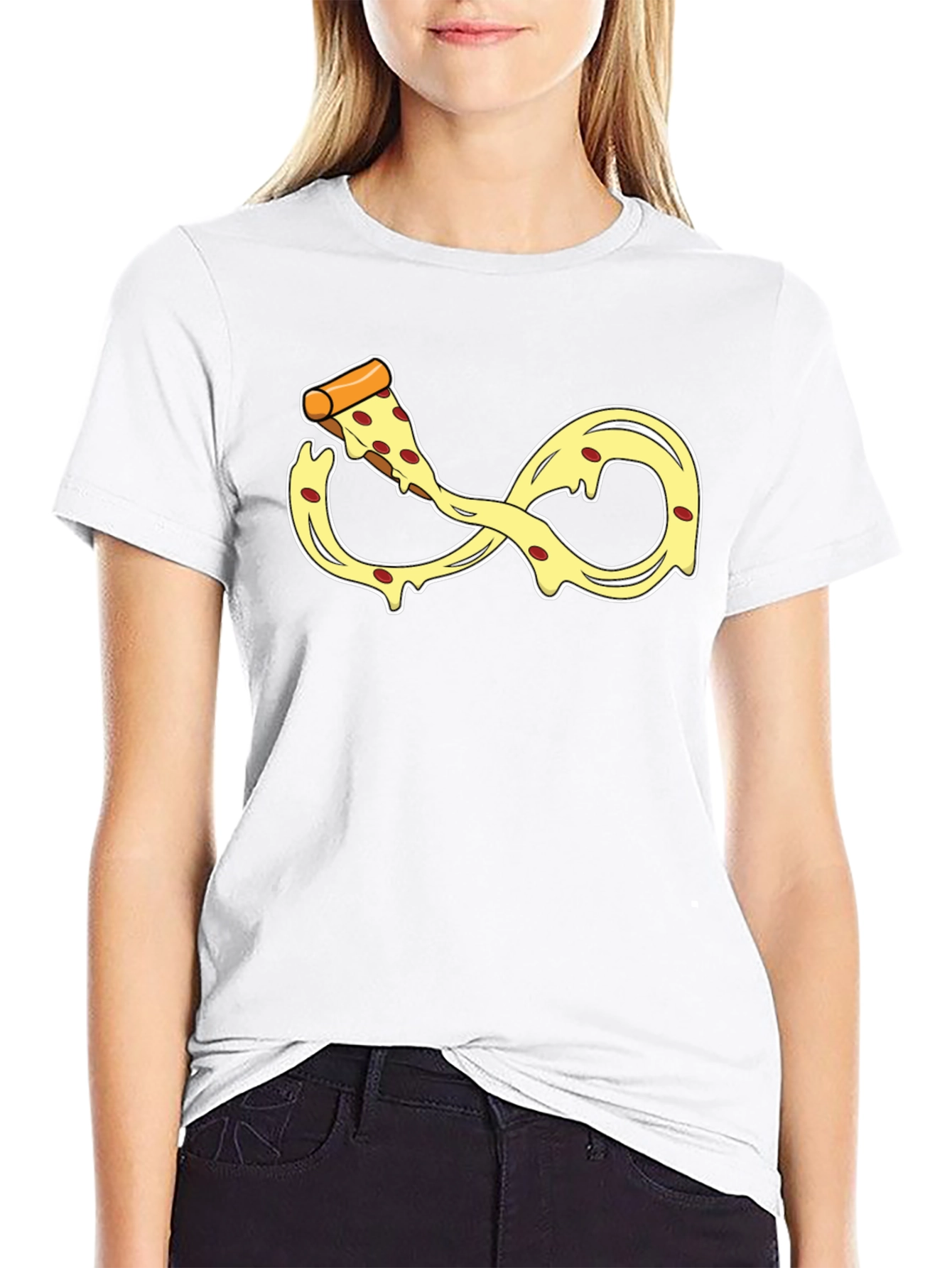 Infinity Pizza Slice T-Shirt - Black