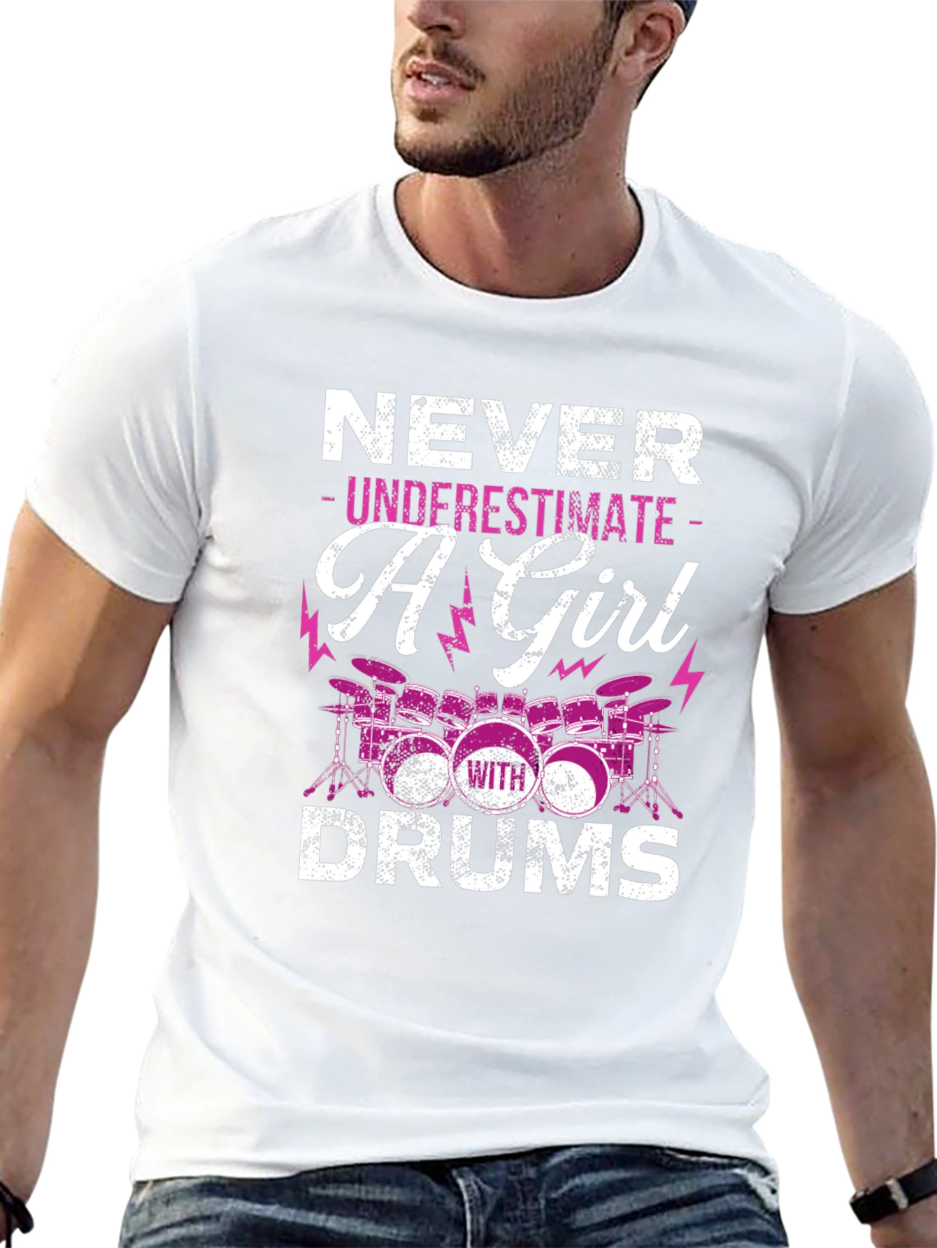 Never Underestimate A Girl With Drums T-Shirt