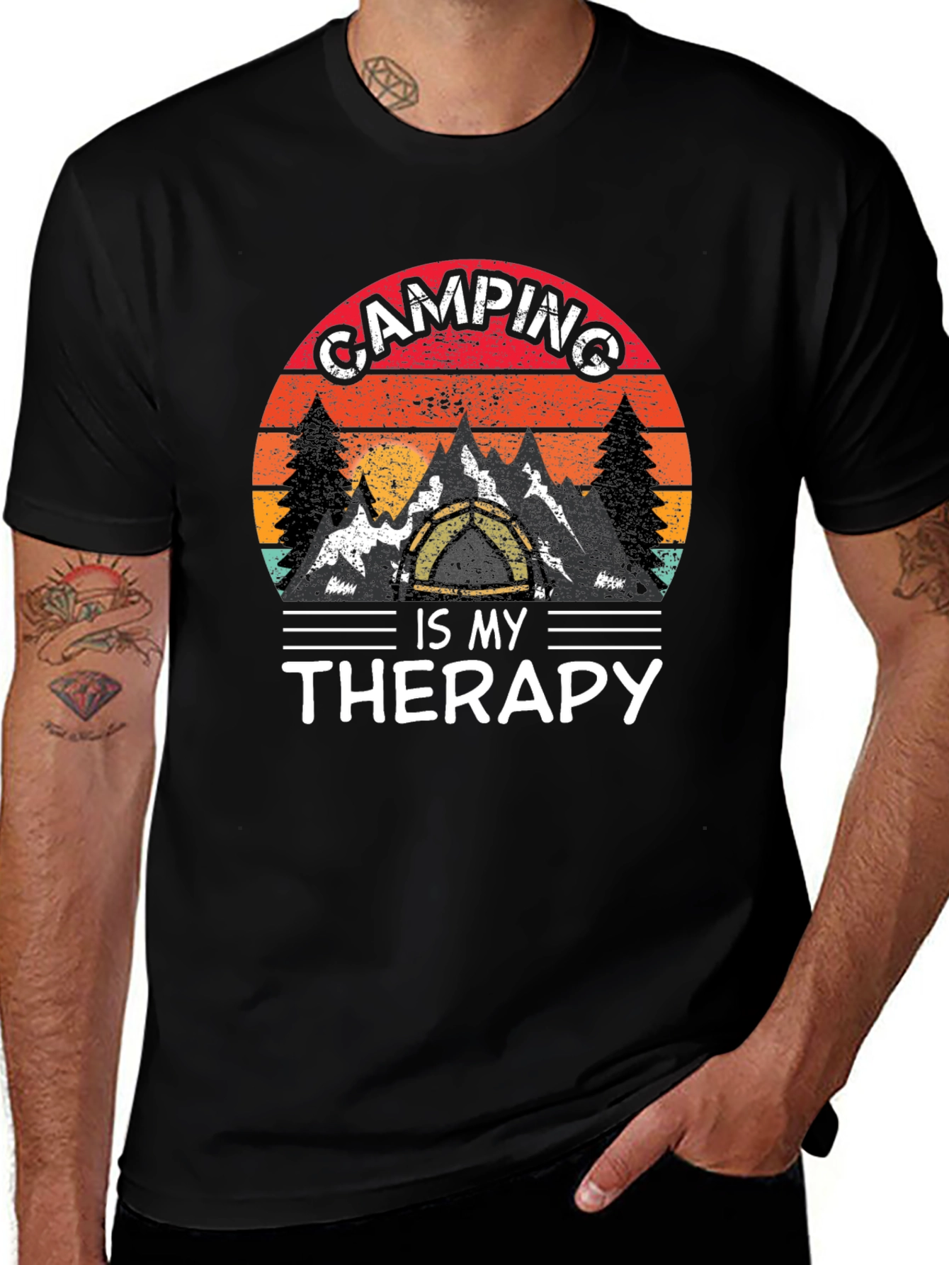 Camping Is My Therapy Graphic Tee