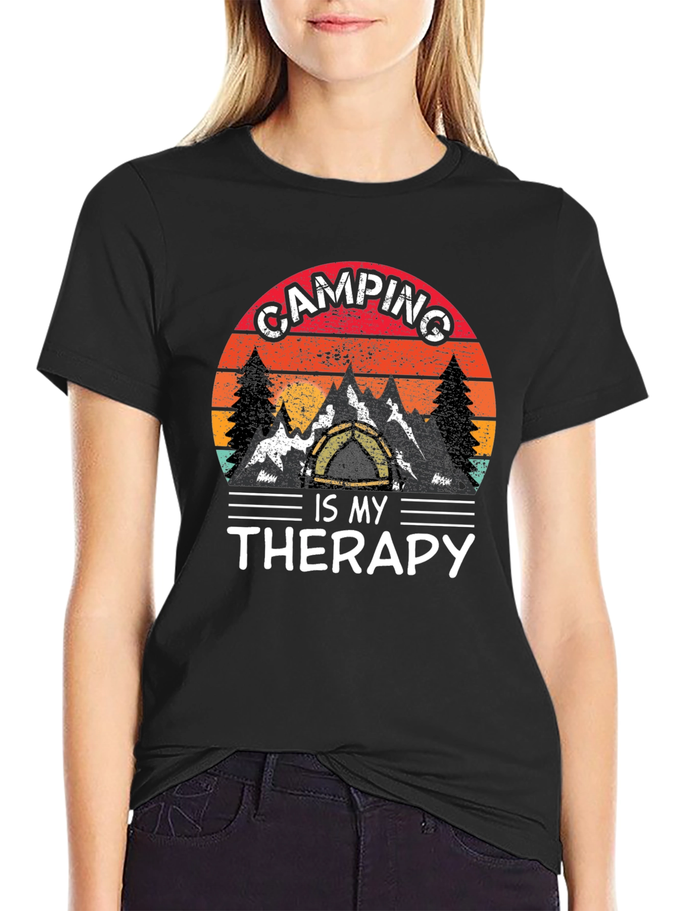 Camping Is My Therapy Graphic Tee