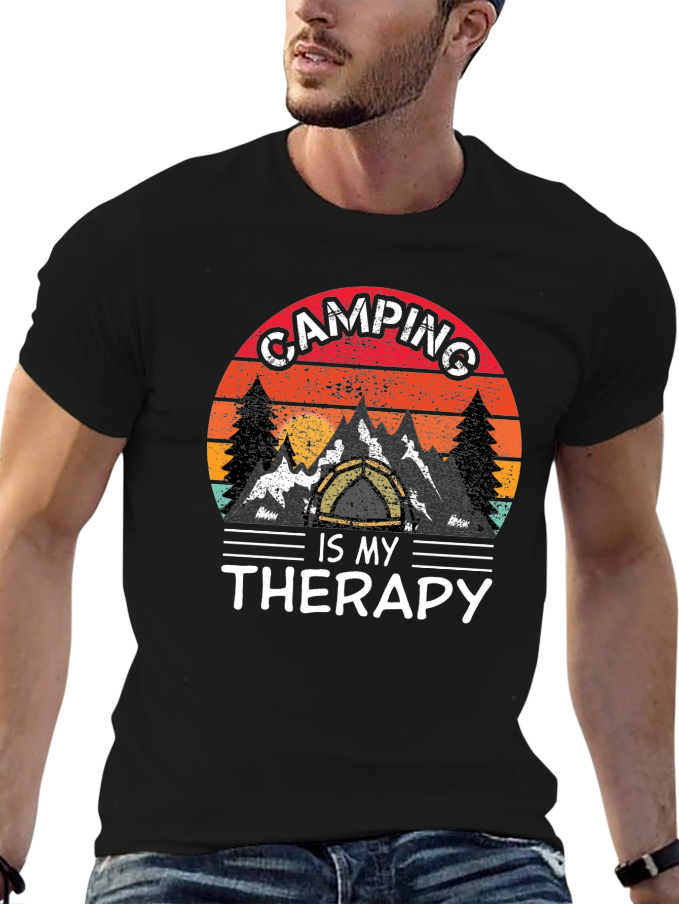 Camping Is My Therapy Graphic Tee