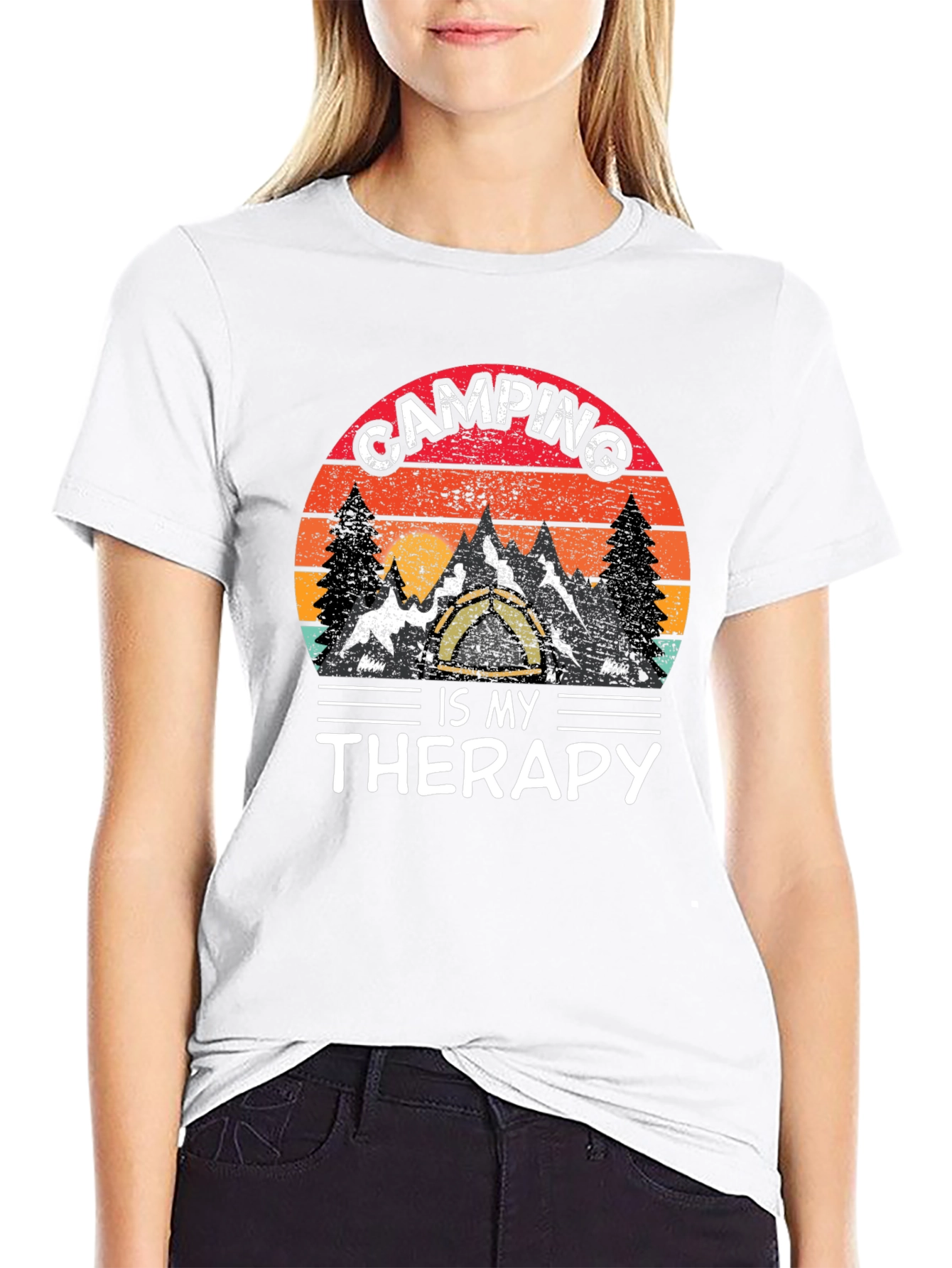 Camping Is My Therapy Graphic Tee