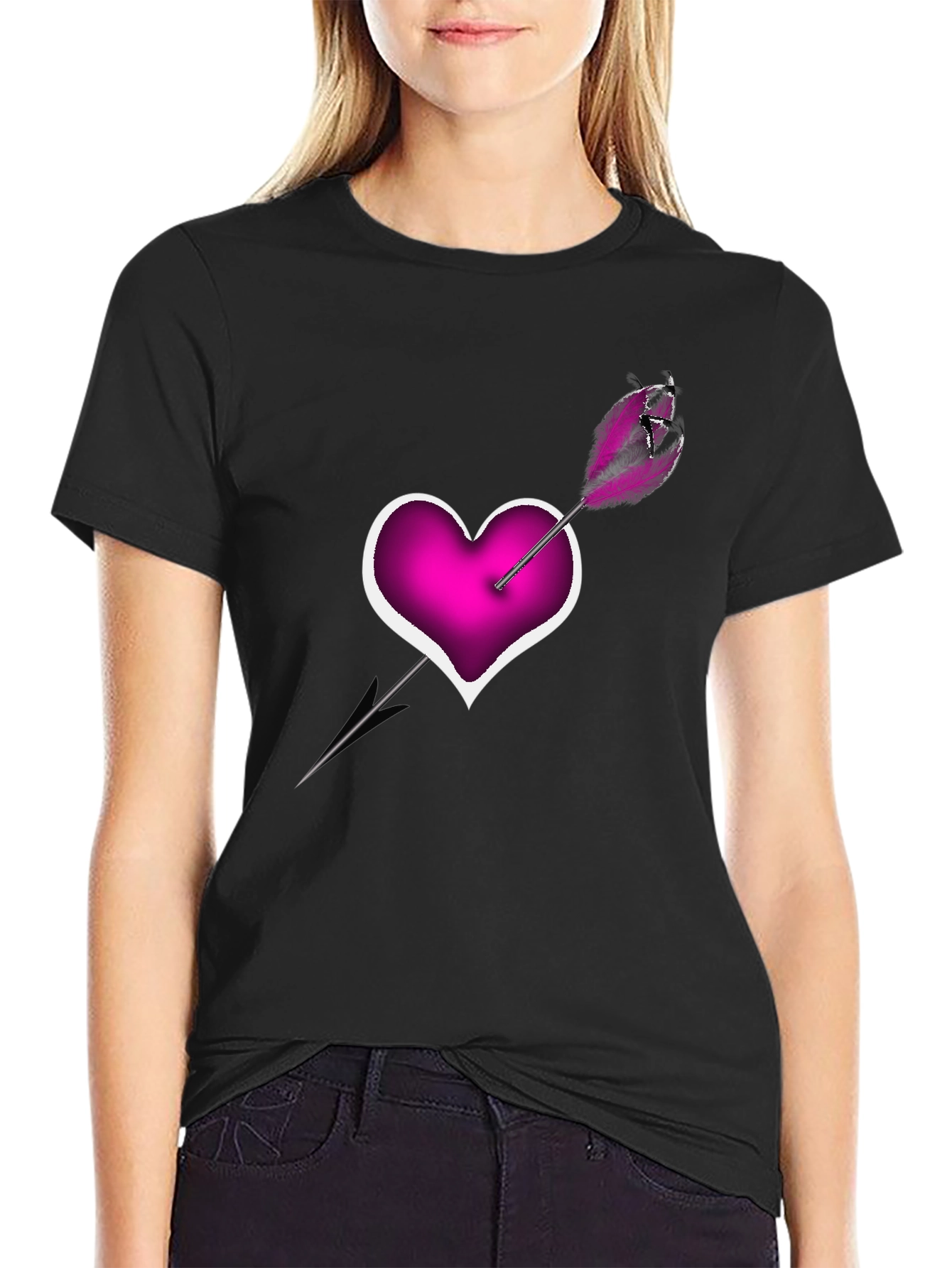 Heart Arrow T-Shirt - Modern Graphic Tee