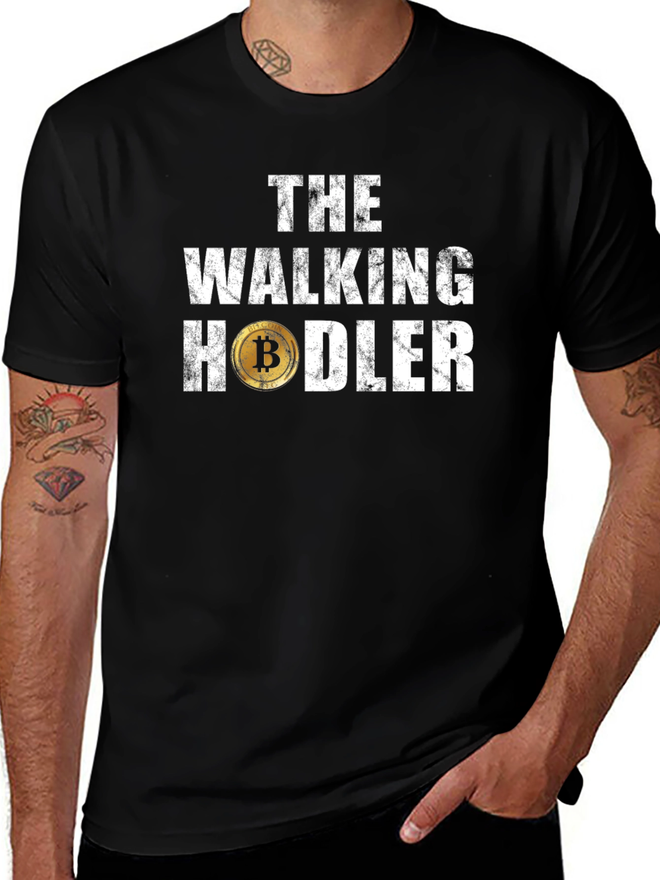 The Walking Hodler T-Shirt - Crypto Bitcoin Fan