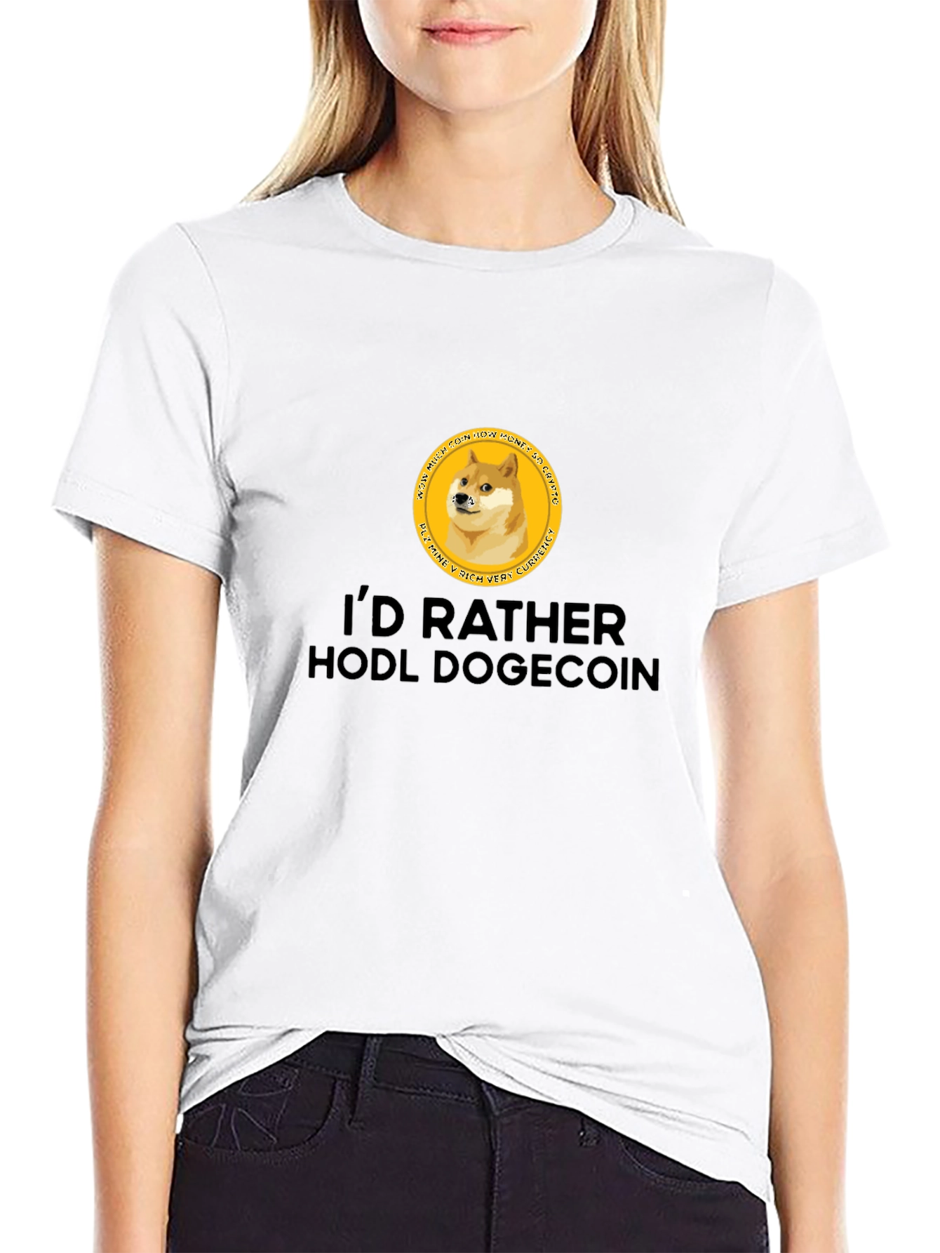 Id Rather HODL Dogecoin Black T-Shirt