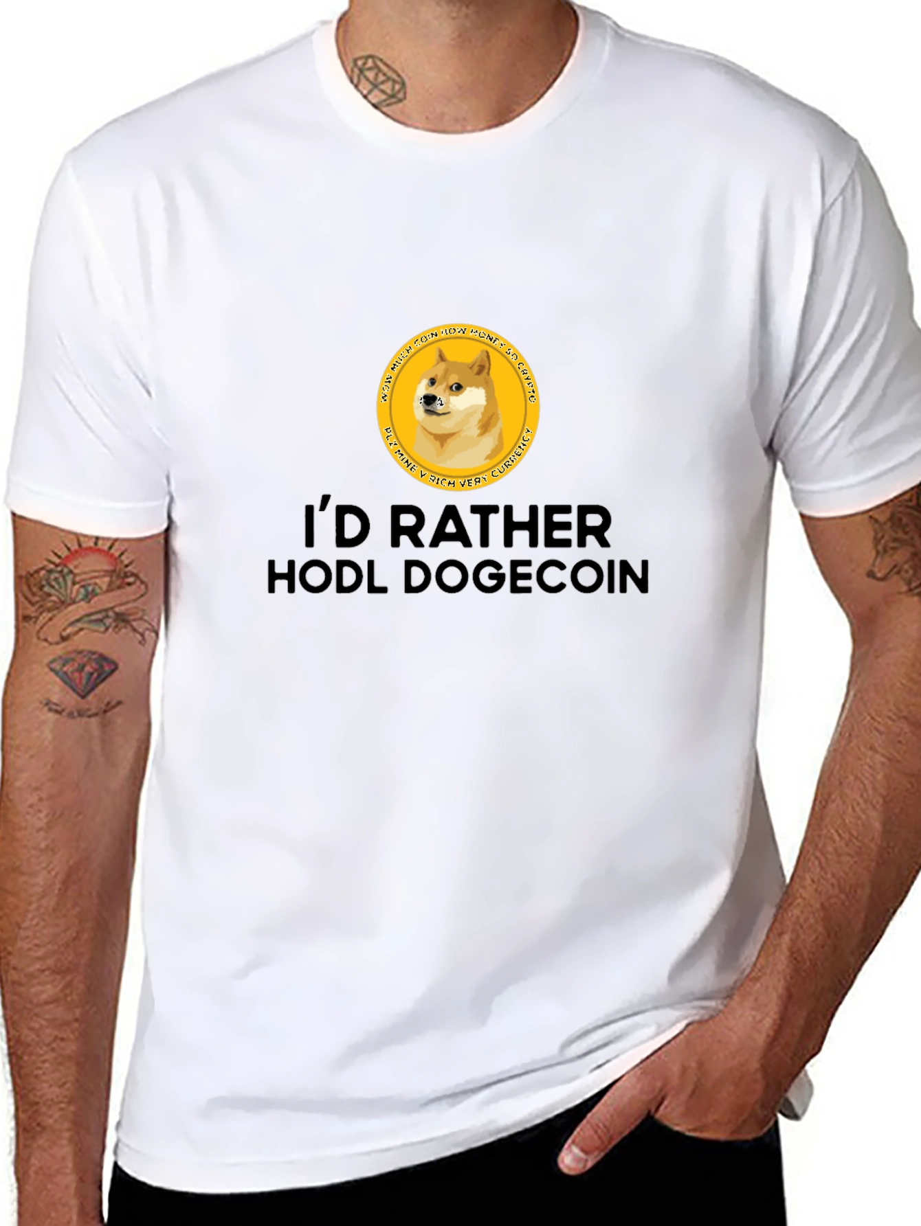 Id Rather HODL Dogecoin Black T-Shirt