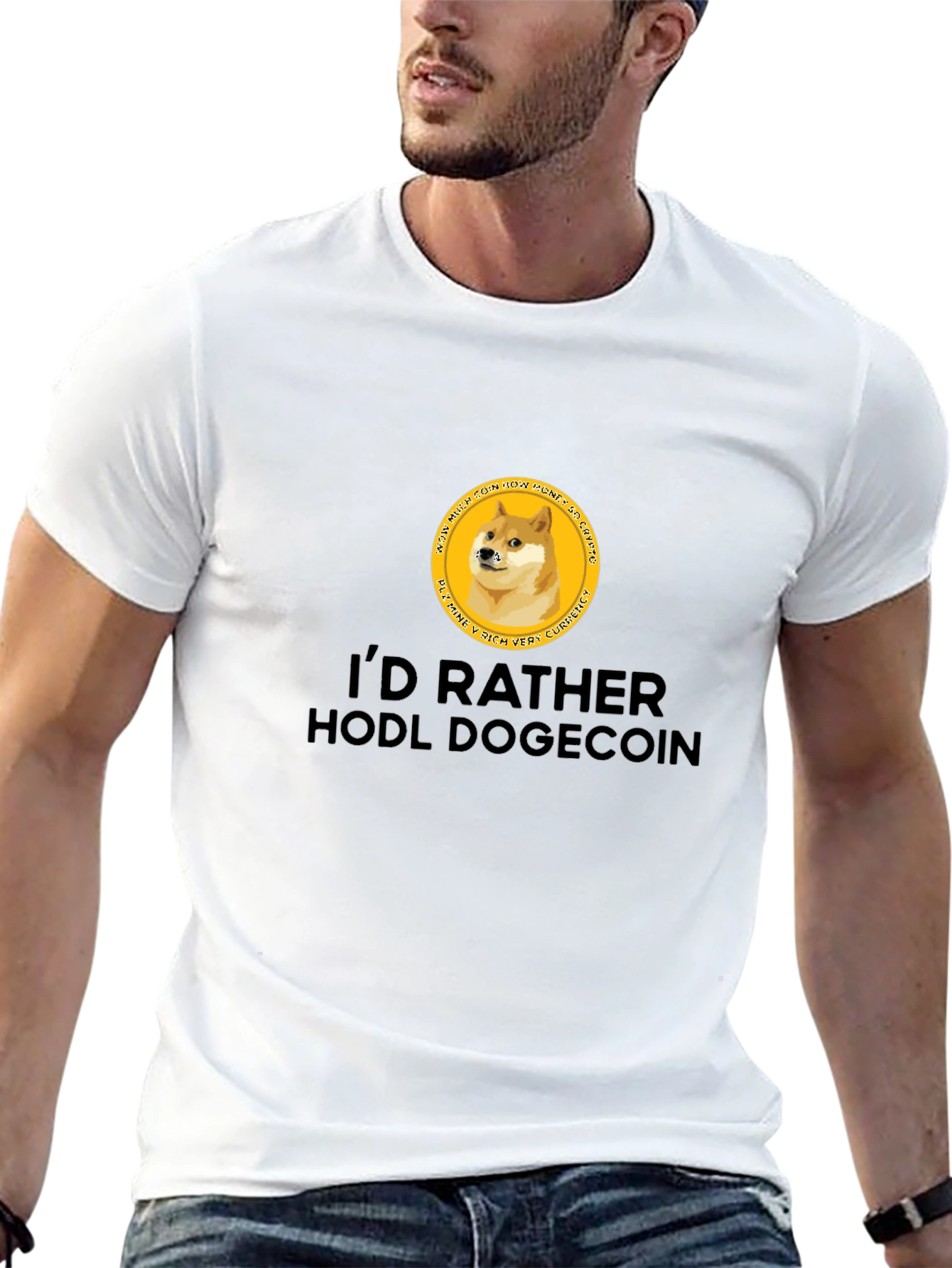 Id Rather HODL Dogecoin Black T-Shirt