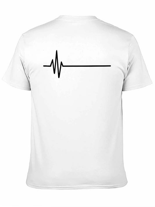 Black T-Shirt with Heartbeat Graphic
