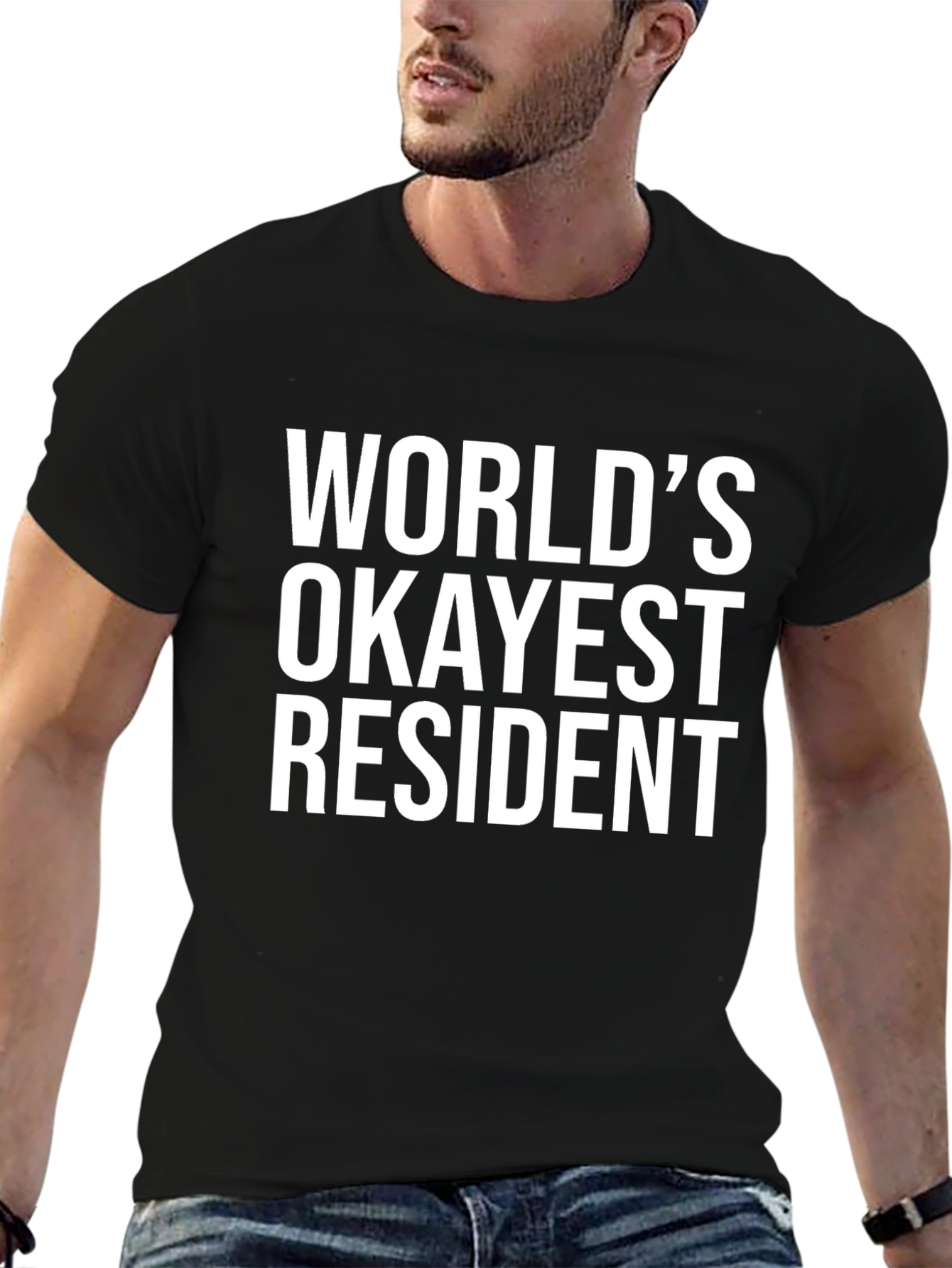 Worlds Okayest Resident Black T-Shirt