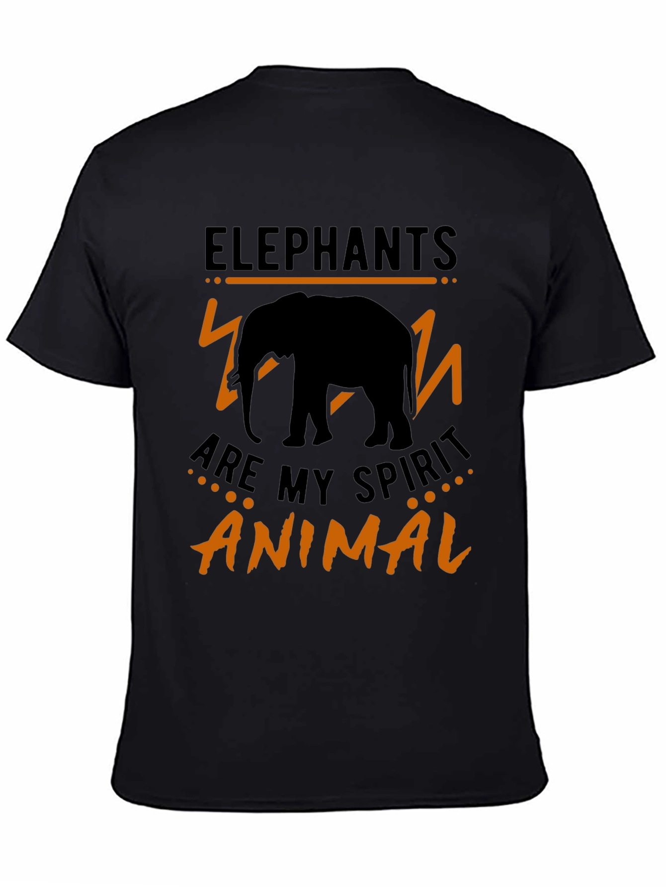 Elephant Spirit Animal T-Shirt - Black Crew Neck Tee