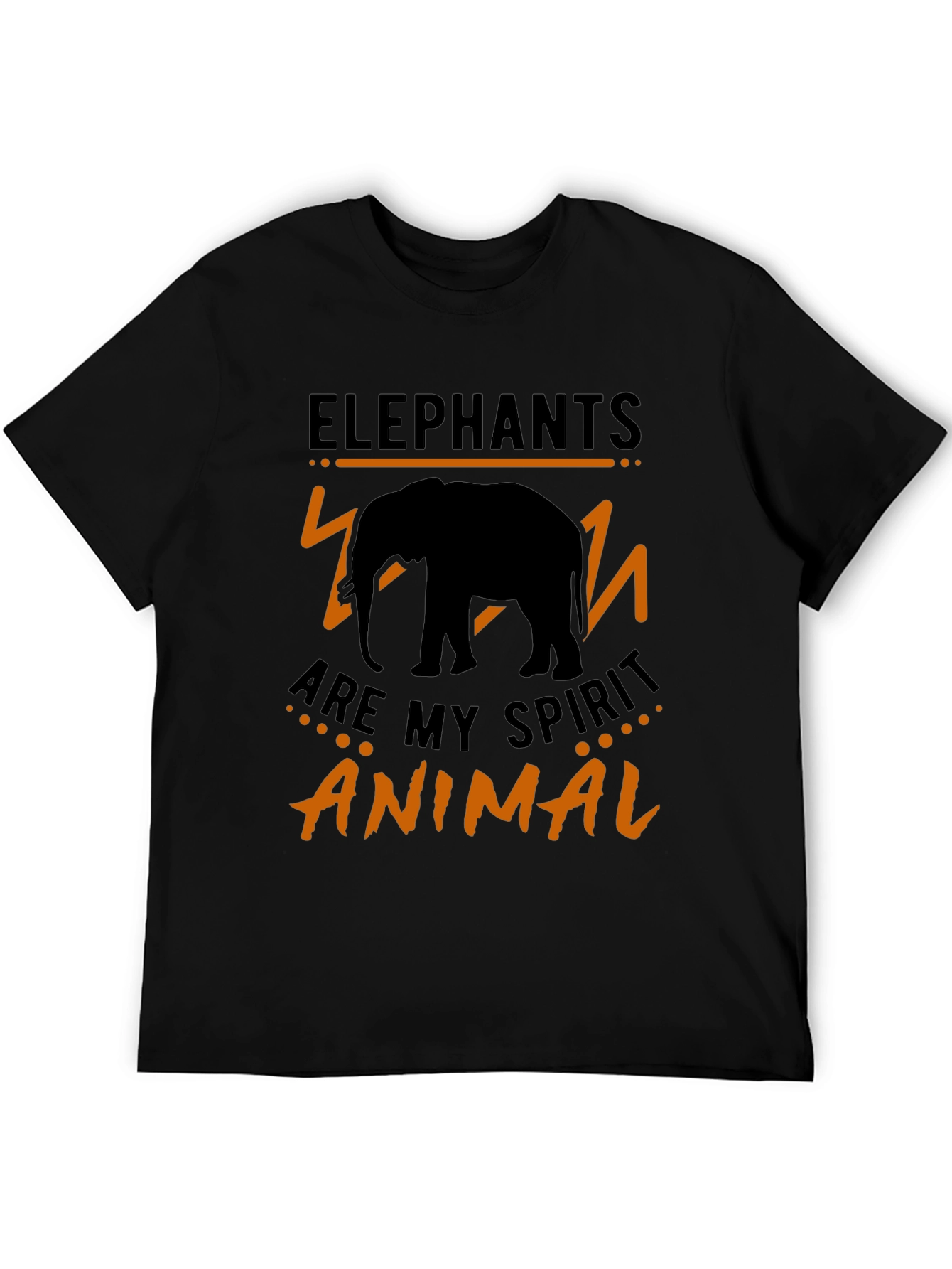 Elephant Spirit Animal T-Shirt - Black Crew Neck Tee