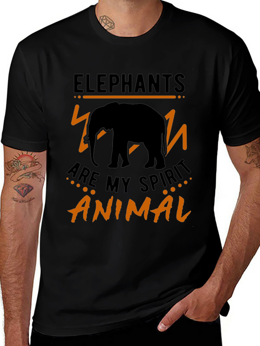 Elephant Spirit Animal T-Shirt - Black Crew Neck Tee