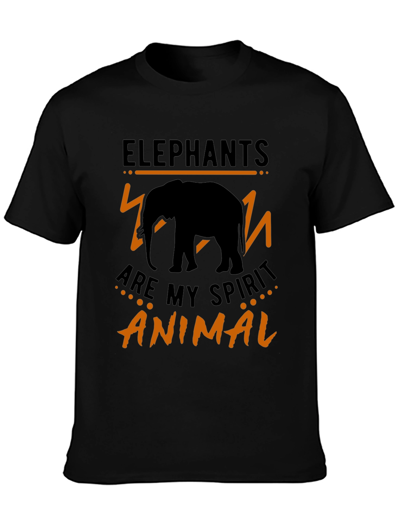 Elephant Spirit Animal T-Shirt - Black Crew Neck Tee