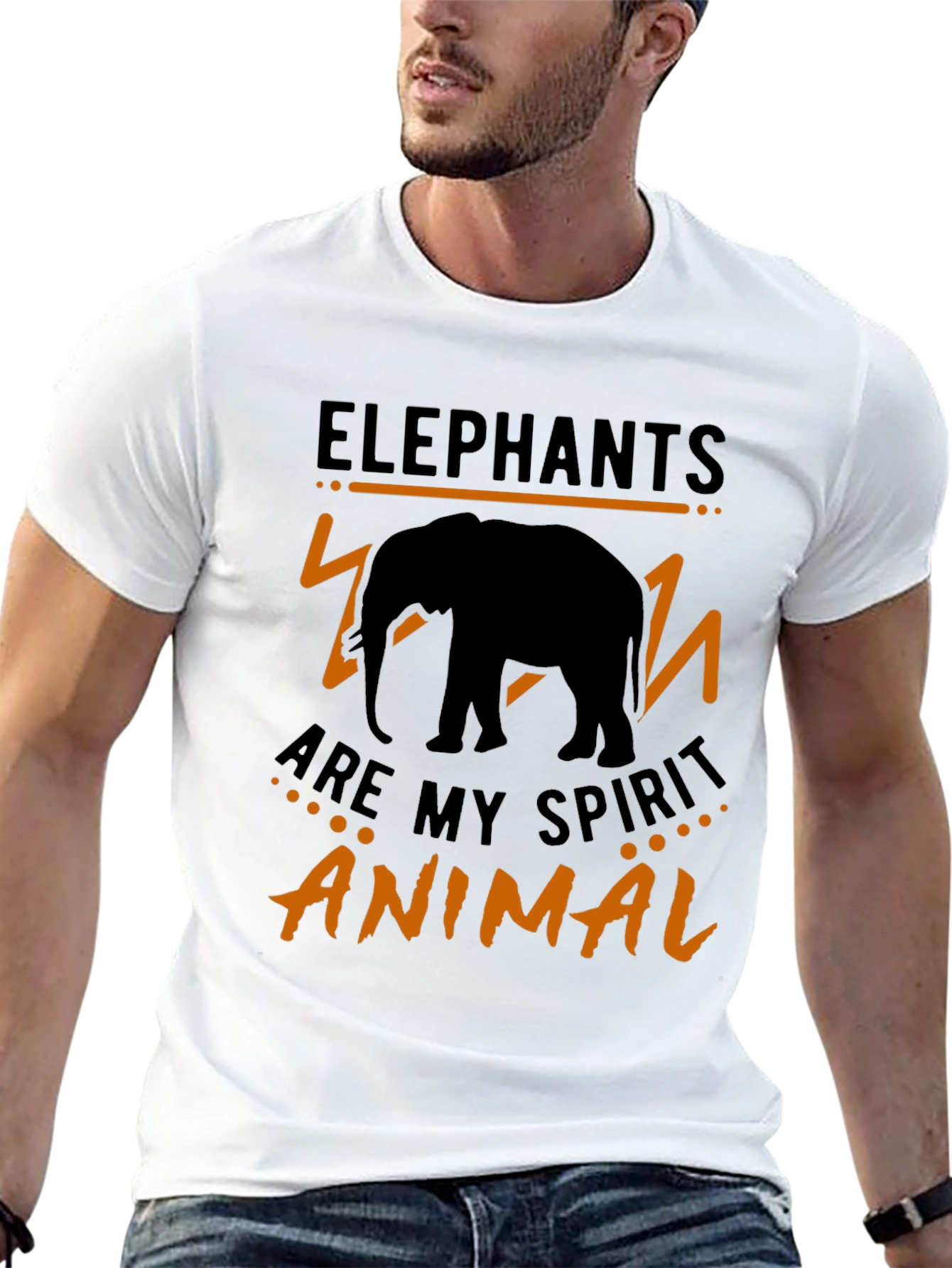 Elephant Spirit Animal T-Shirt - Black Crew Neck Tee