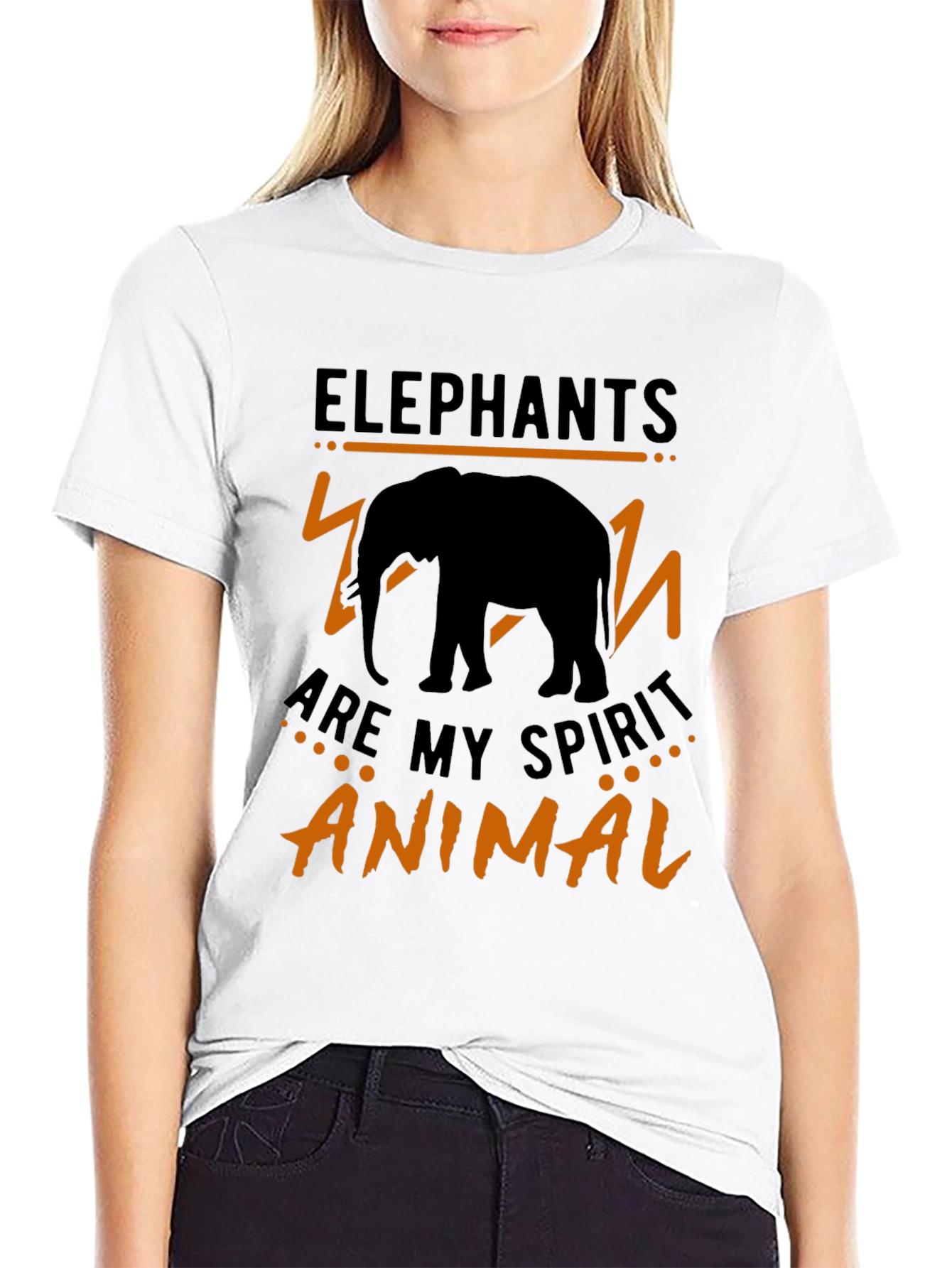 Elephant Spirit Animal T-Shirt - Black Crew Neck Tee