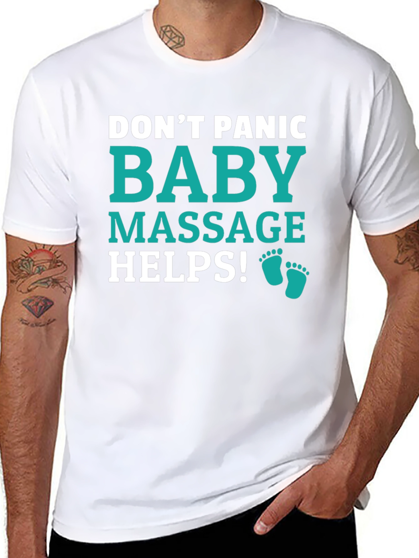 Dont Panic Baby Massage Helps Graphic Tee