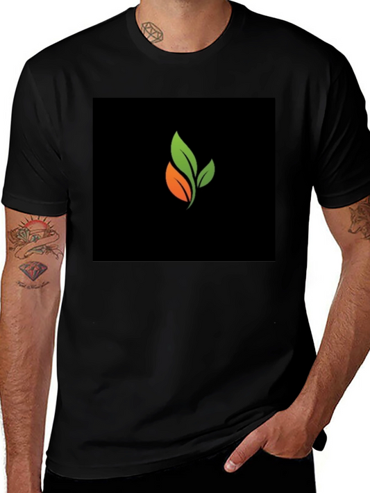 Organic Leaf Graphic Black T-Shirt