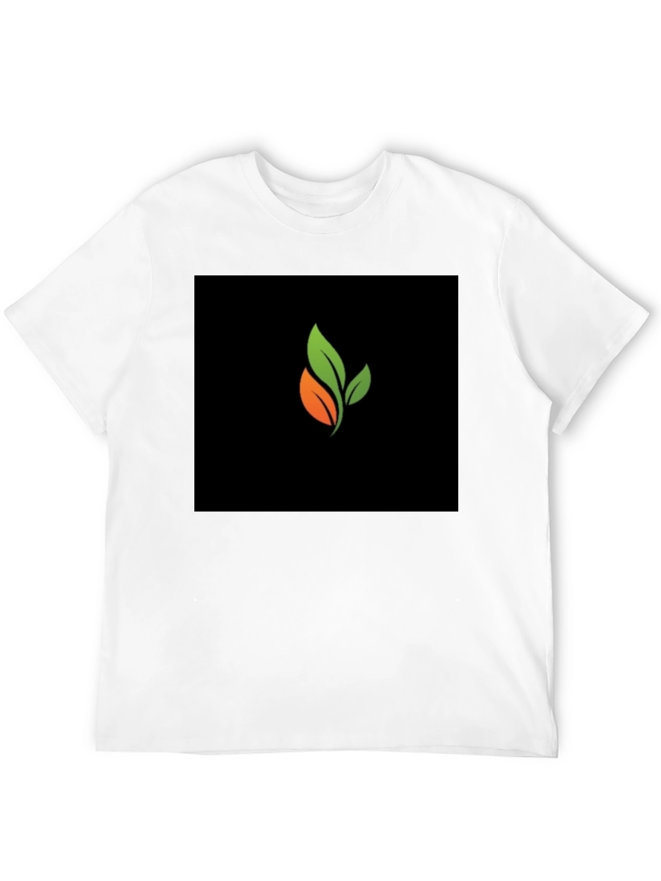 Organic Leaf Graphic Black T-Shirt