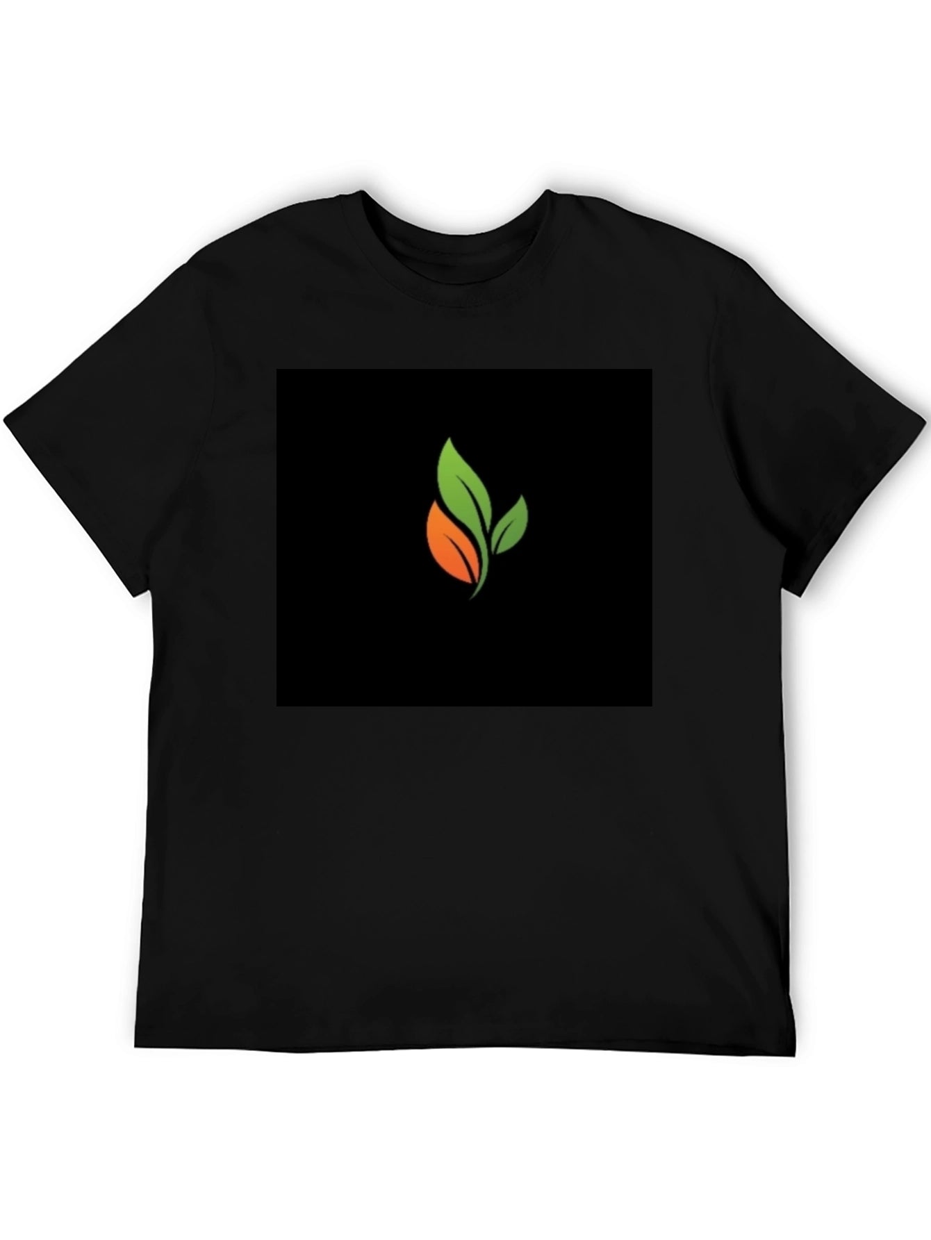 Organic Leaf Graphic Black T-Shirt