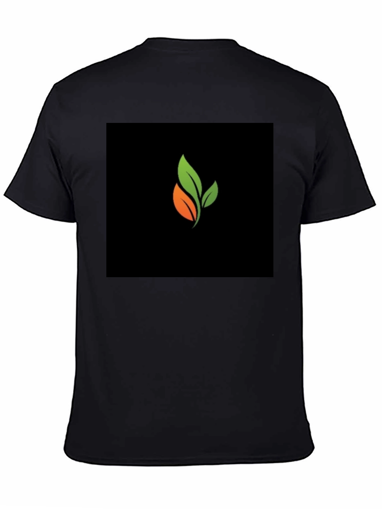 Organic Leaf Graphic Black T-Shirt