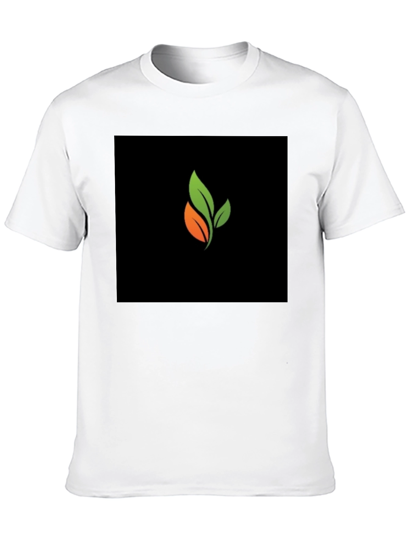 Organic Leaf Graphic Black T-Shirt