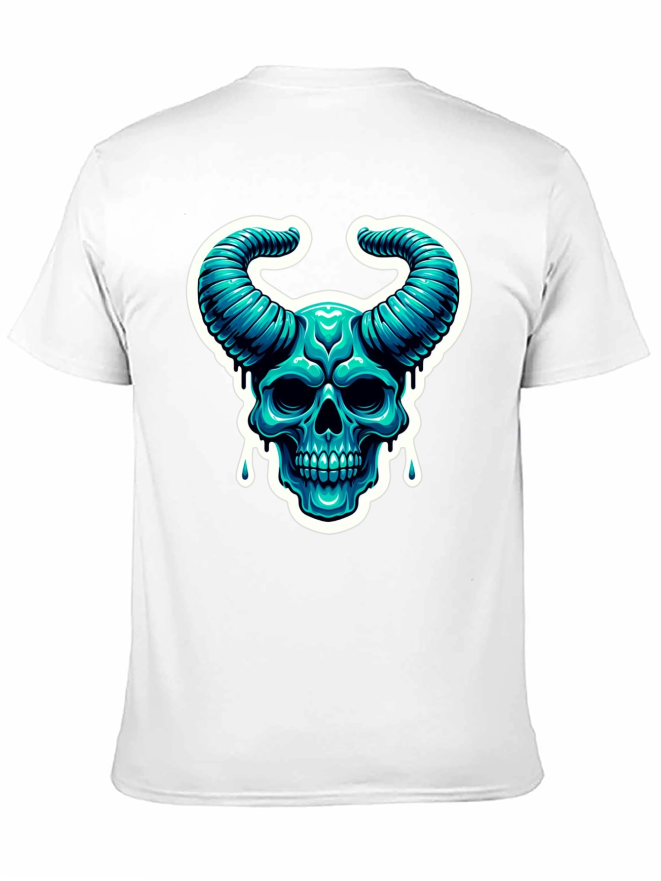 Skull Horns Graphic Tee - Cool Black Shirt