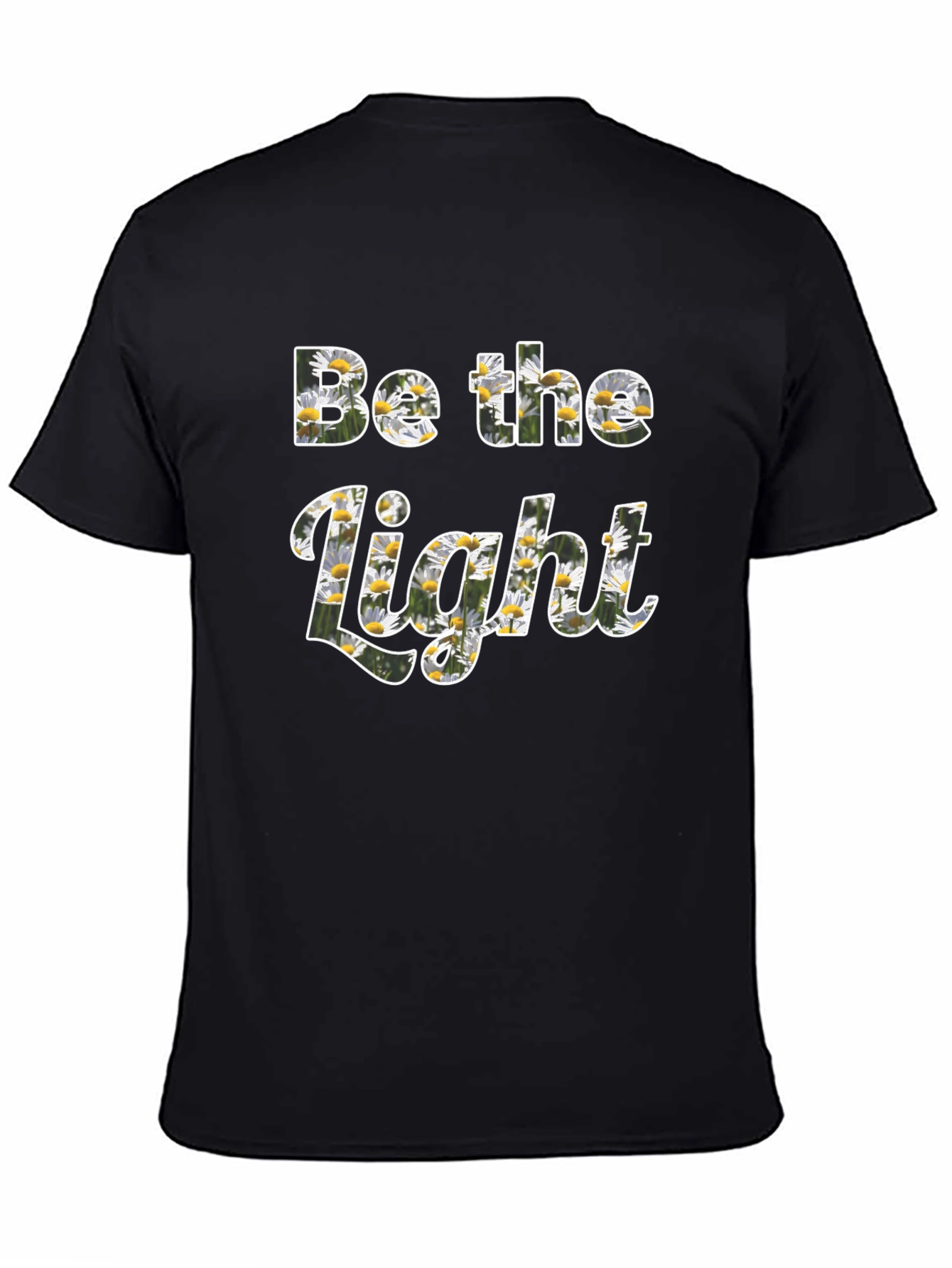Be the Light Floral Print Black T-Shirt