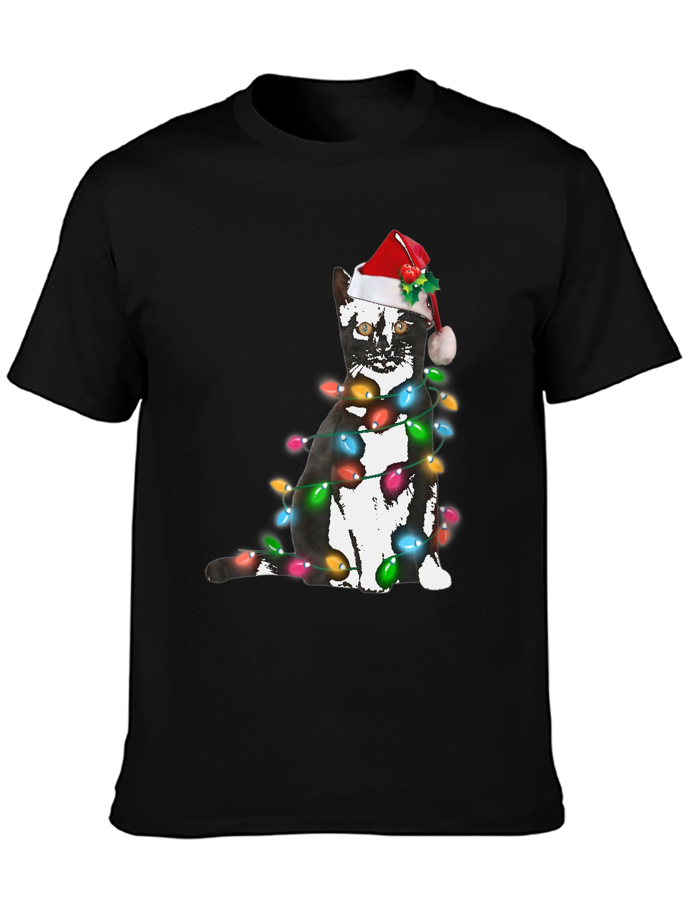 Festive Cat Christmas Lights T-Shirt