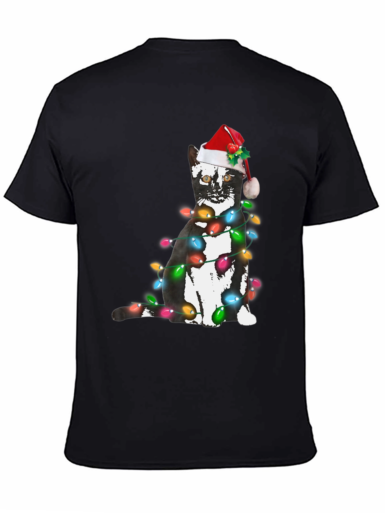 Festive Cat Christmas Lights T-Shirt